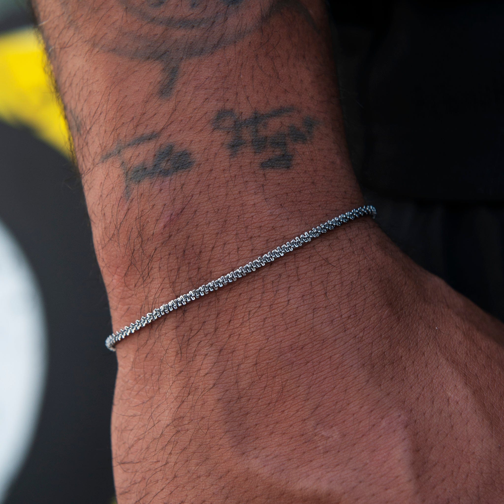 GLD Men Diamond Cut Popcorn Chain + Bracelet in Black - 2 mm