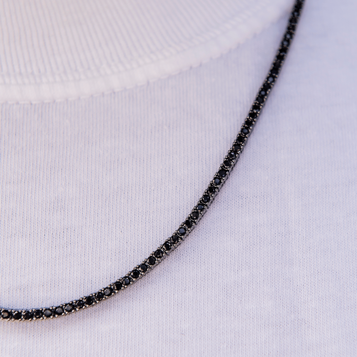 GLD Men GLD Diamond Tennis Chain in Black - 2 mm