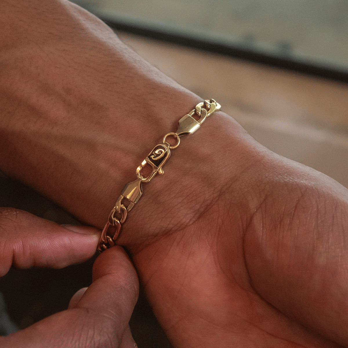 GLD Men Figaro Chain + Bracelet Bundle in Yellow Gold - 6 mm
