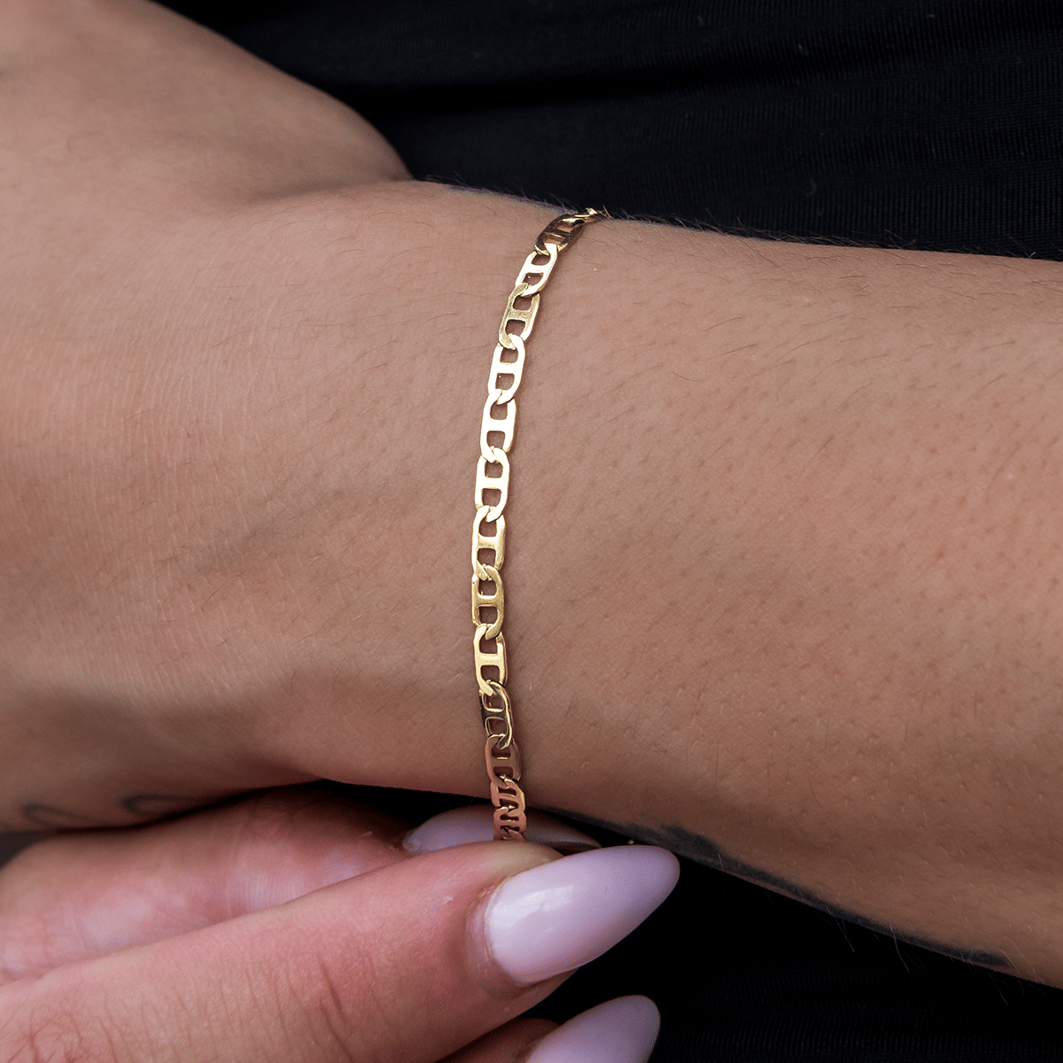 GLD Women Micro Flat Valentina Necklace + Bracelet Bundle - 2 mm