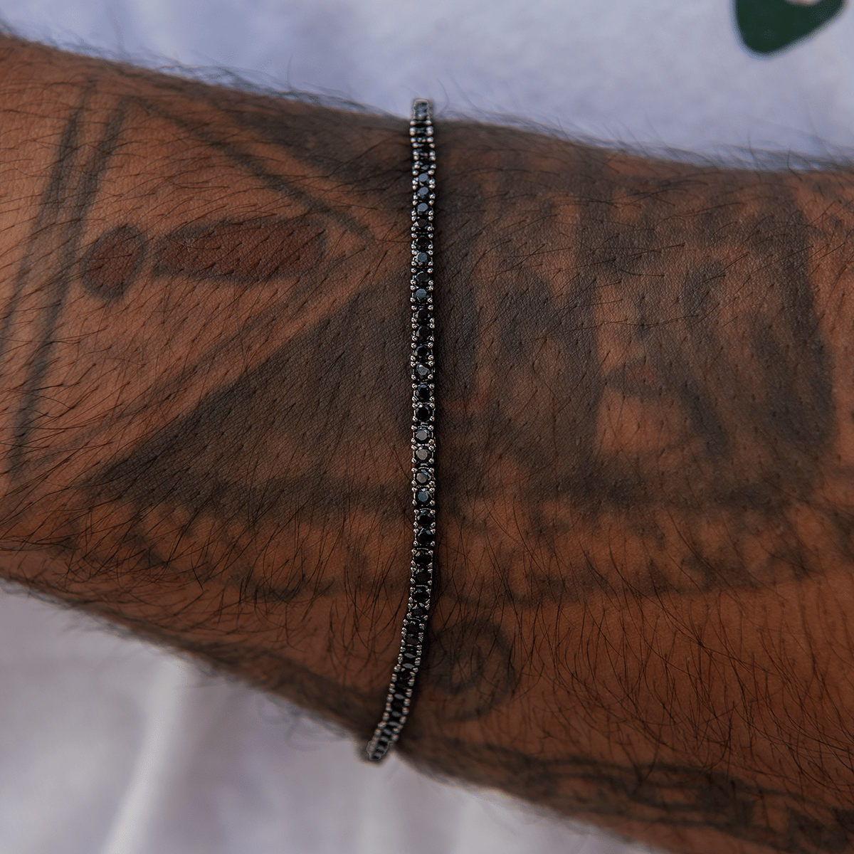 GLD Men Diamond Tennis Bracelet in Black - 2 mm