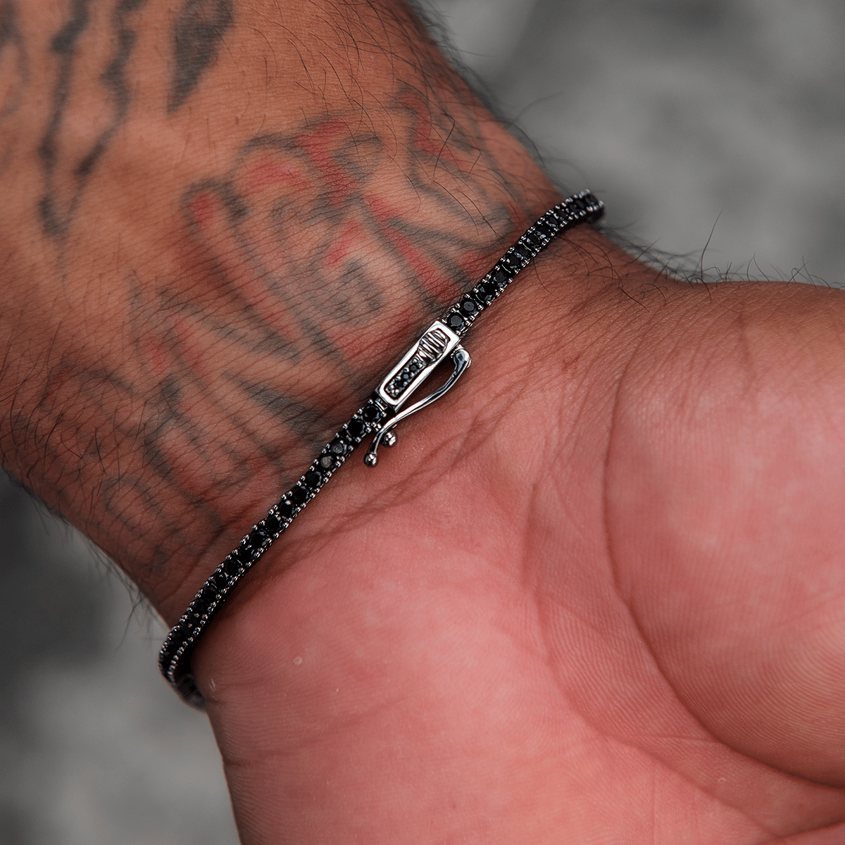 GLD Men Diamond Tennis Bracelet in Black - 2 mm