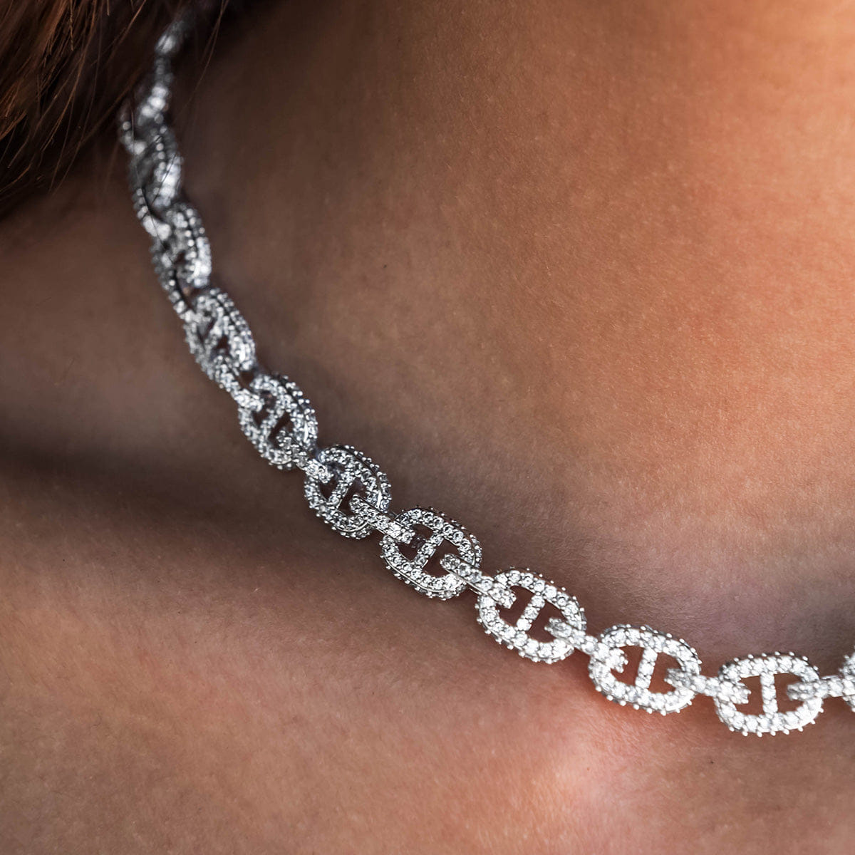 GLD Women Micro Valentina Necklace + Bracelet Bundle in White Gold