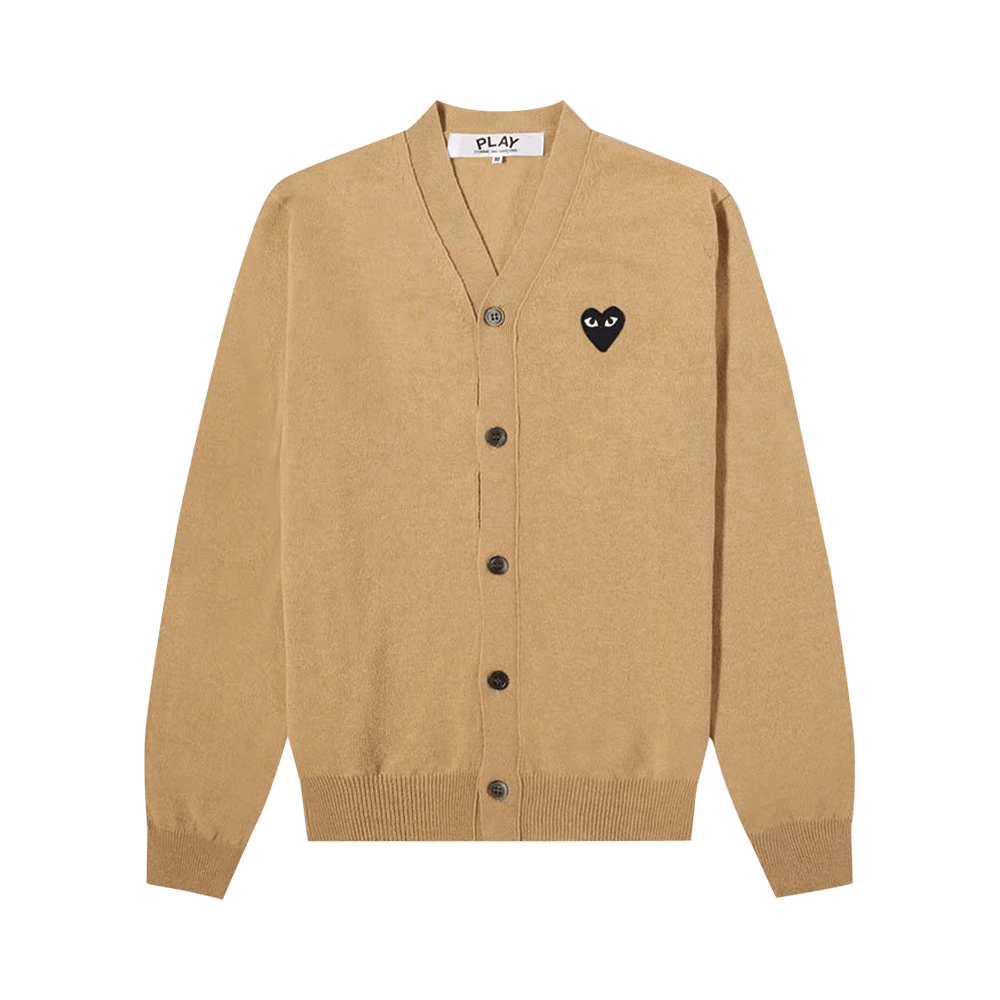 Comme des Garçons PLAY Heart Wool Cardigan Beige