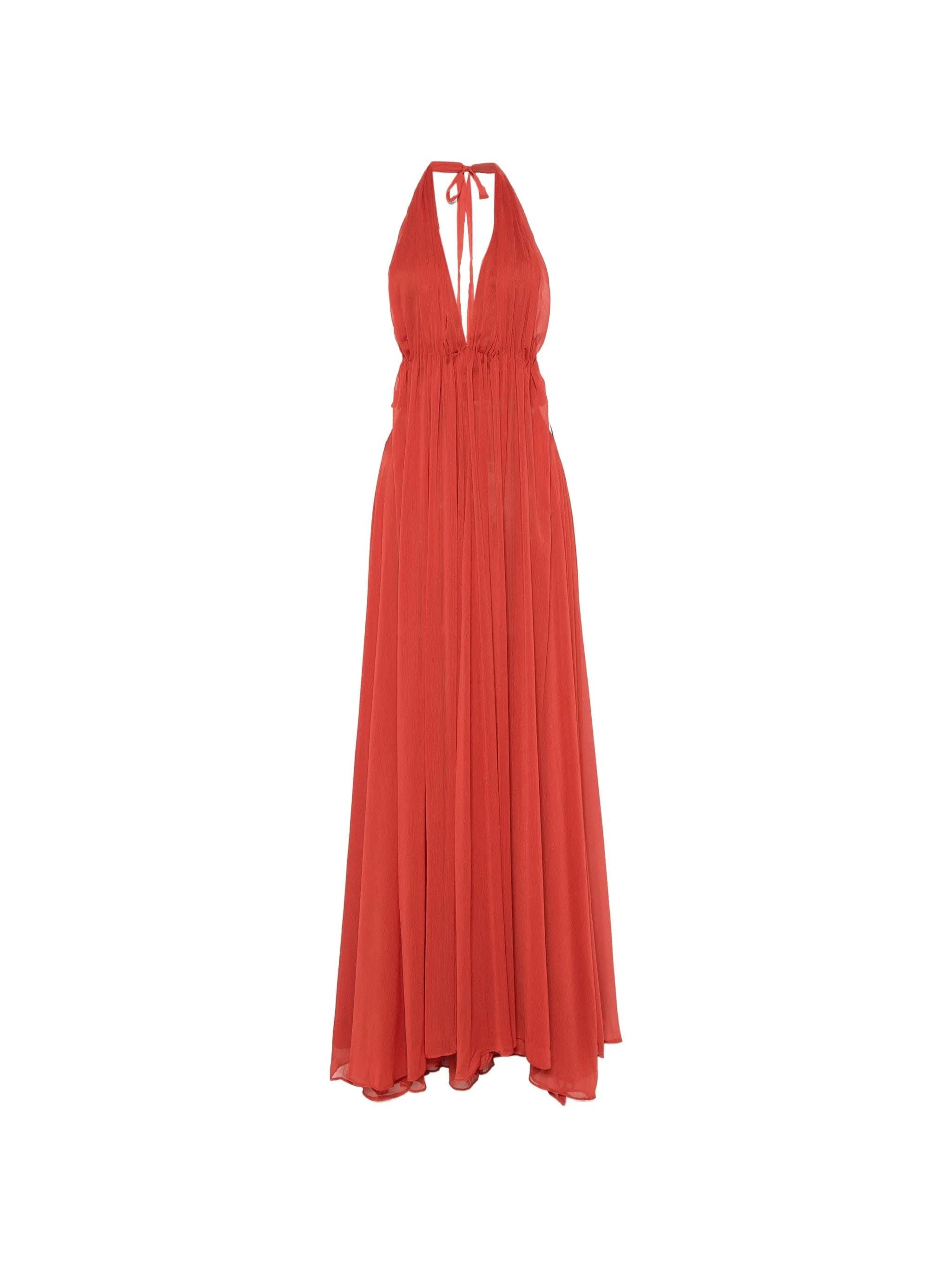 Arcina ORI Florence halterneck pleated maxi dress