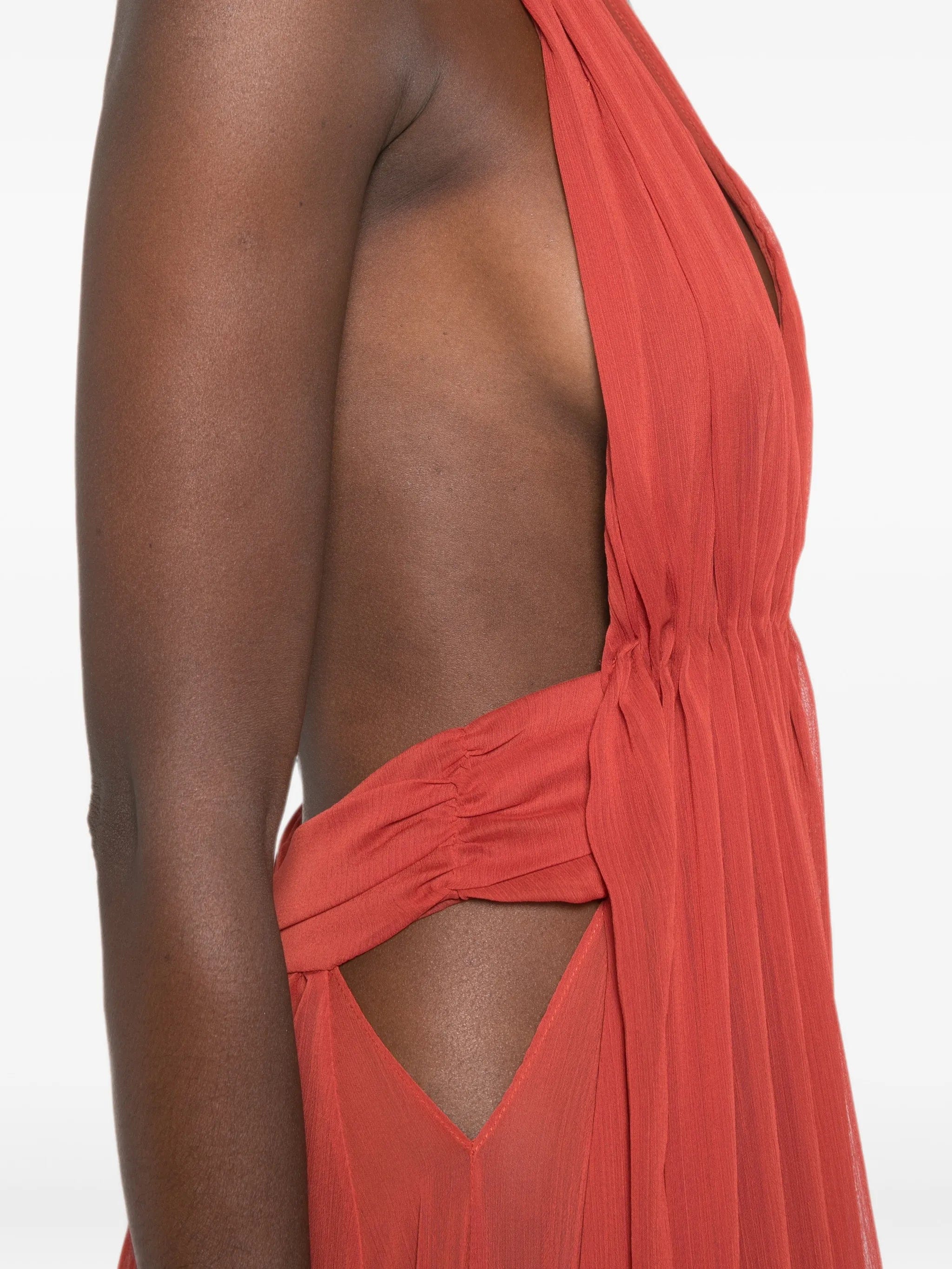 Arcina ORI Florence halterneck pleated maxi dress