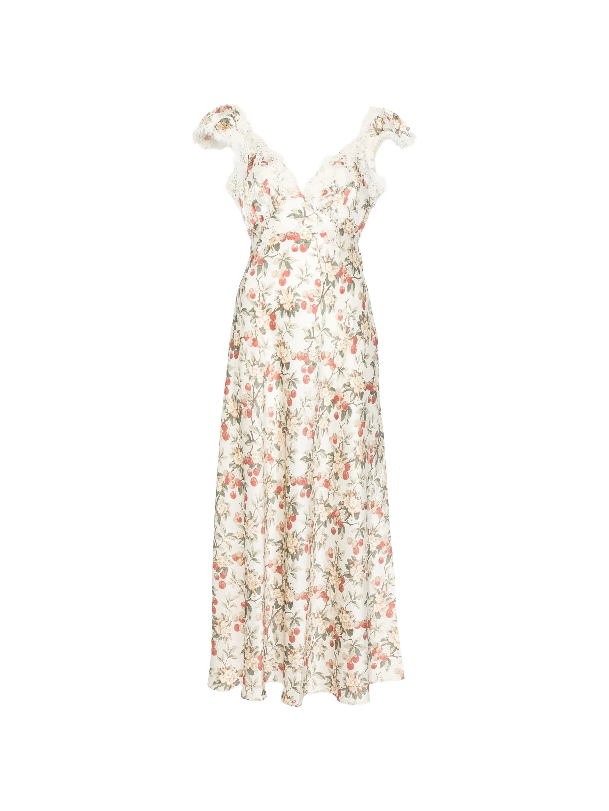 DÔEN Fiona lace - trim floral - print midi dress