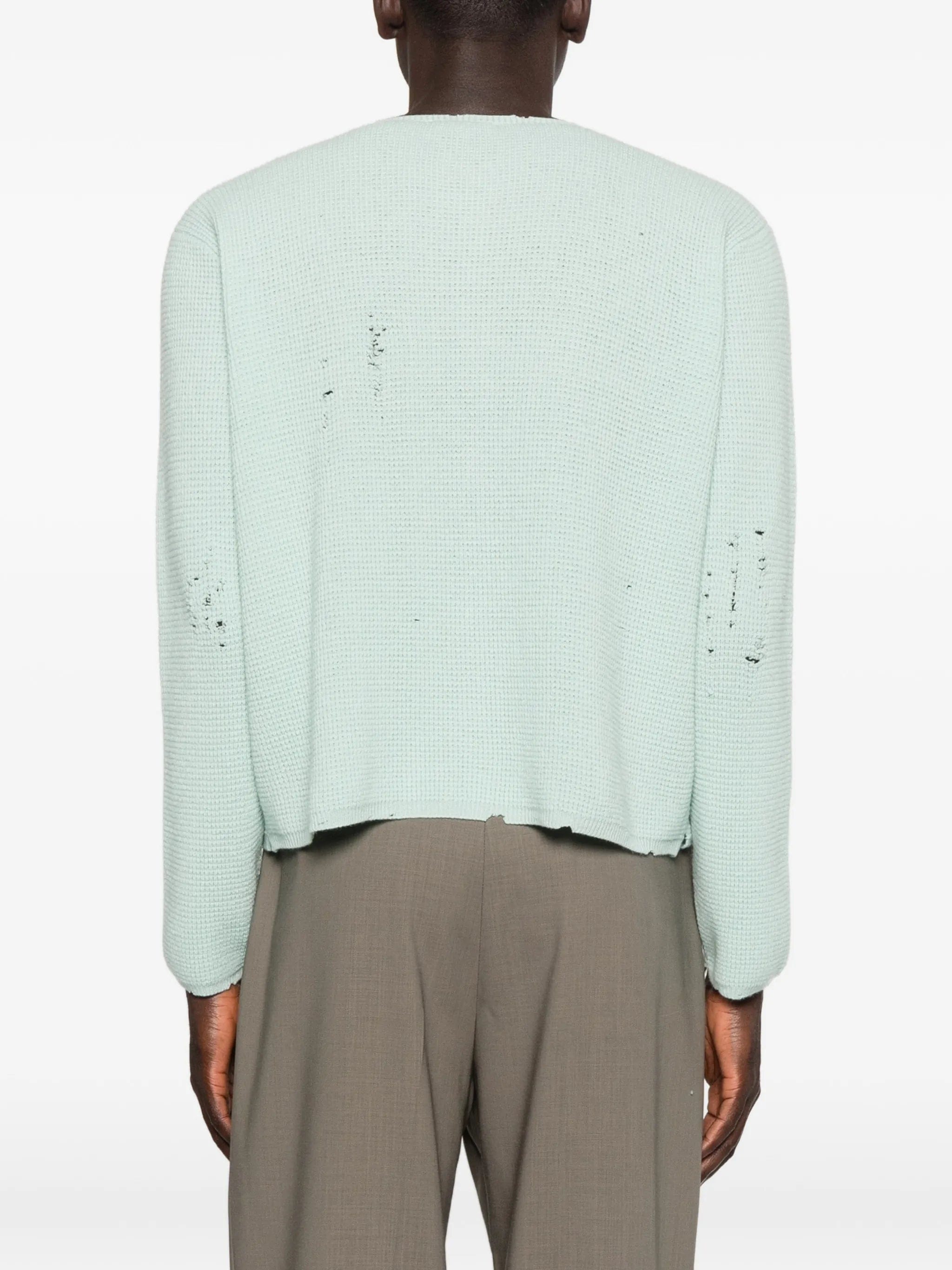 Second/layer Friends distressed waffle - knit cardigan