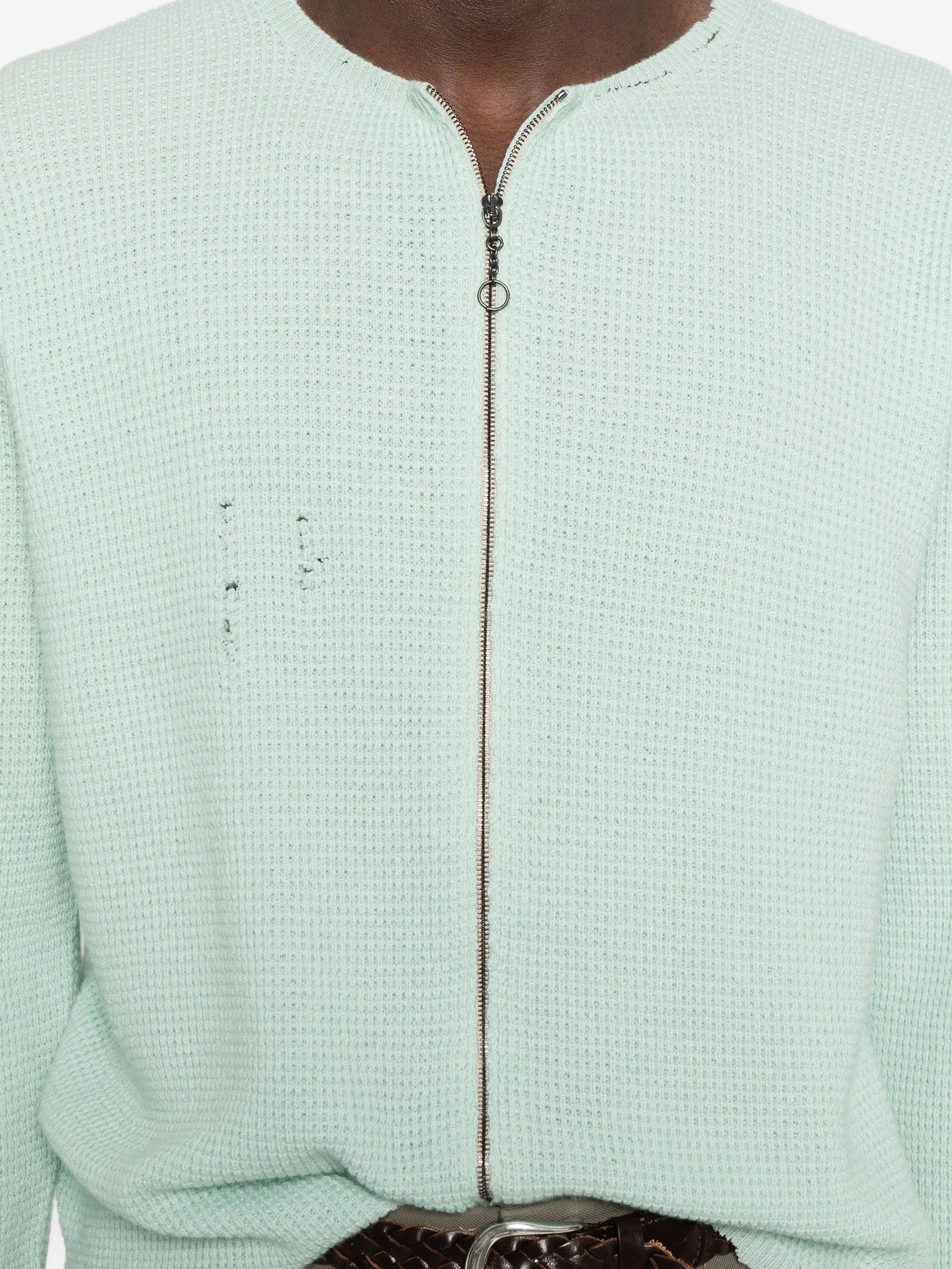 Second/layer Friends distressed waffle - knit cardigan