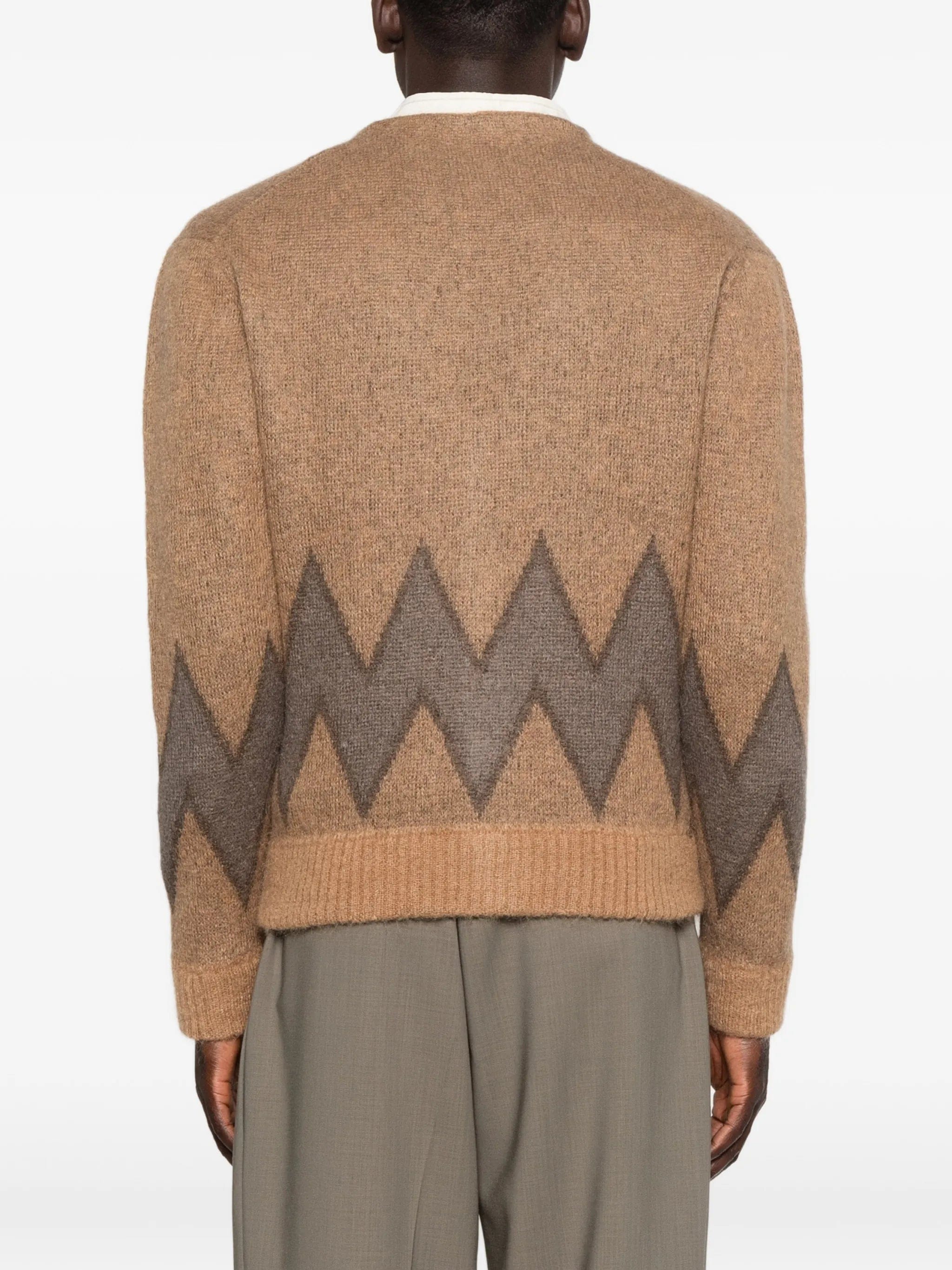Second/layer Chevy geometric - pattern cardigan