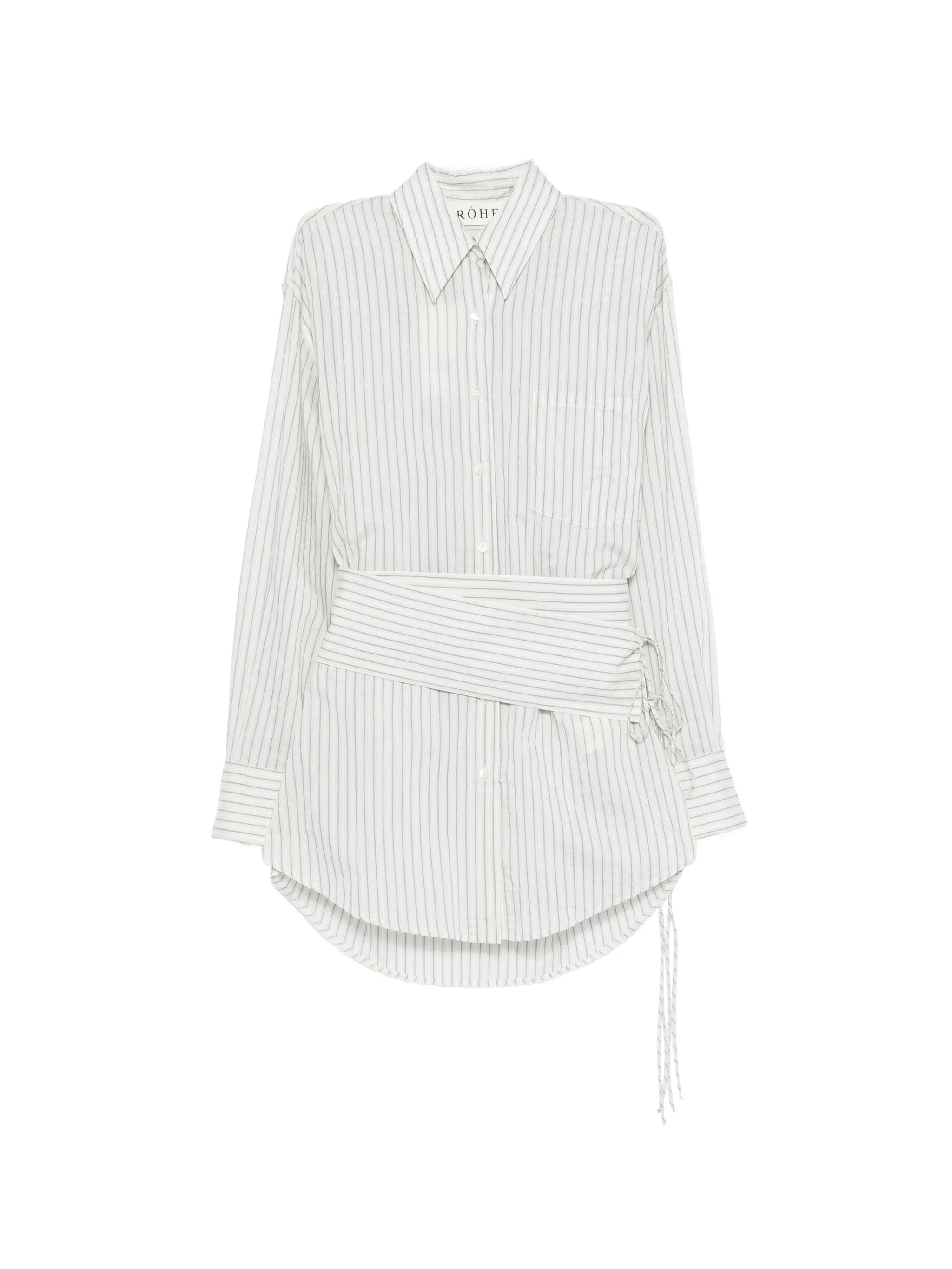 Róhe belted pinstriped shirt