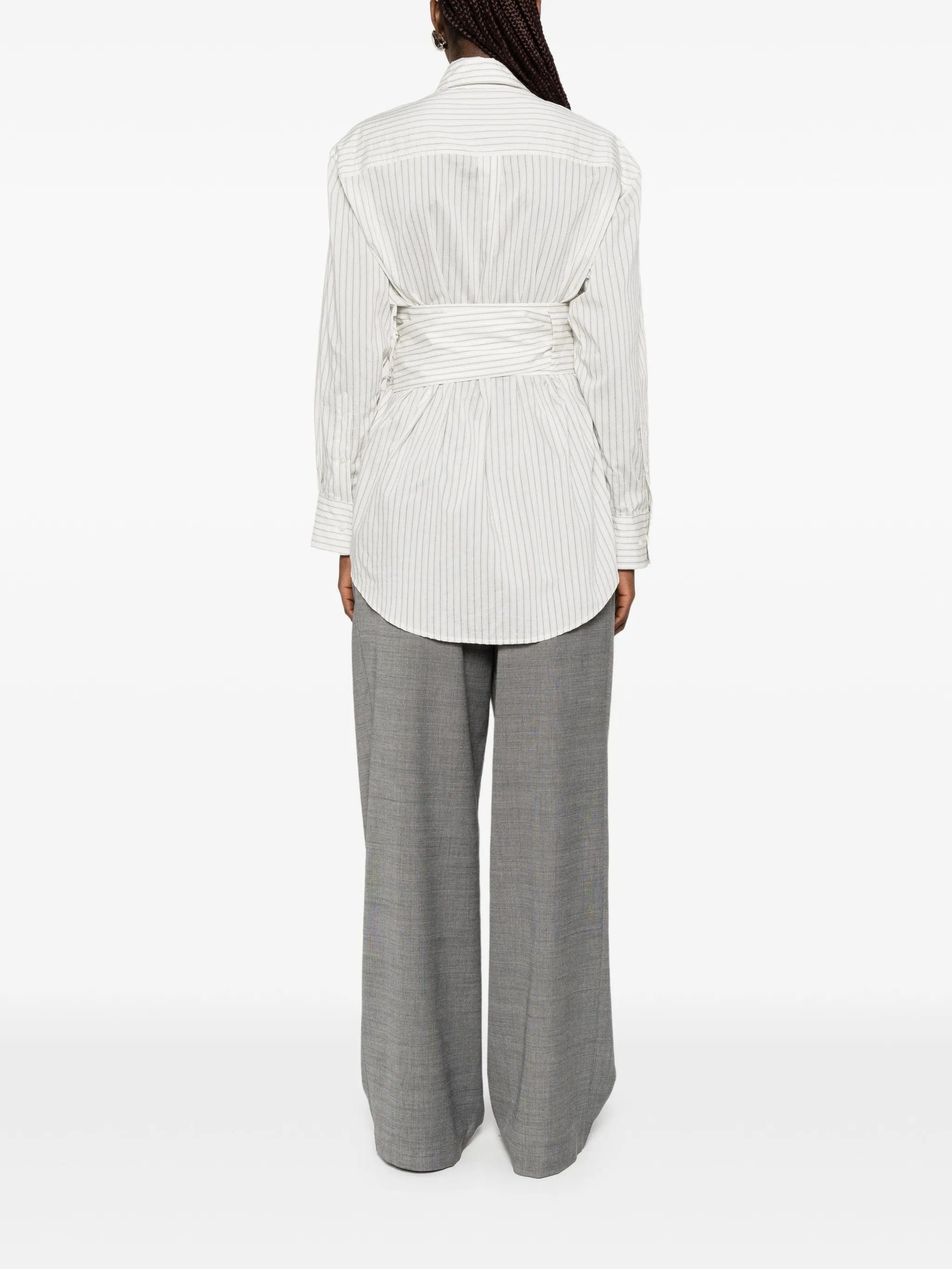 Róhe belted pinstriped shirt