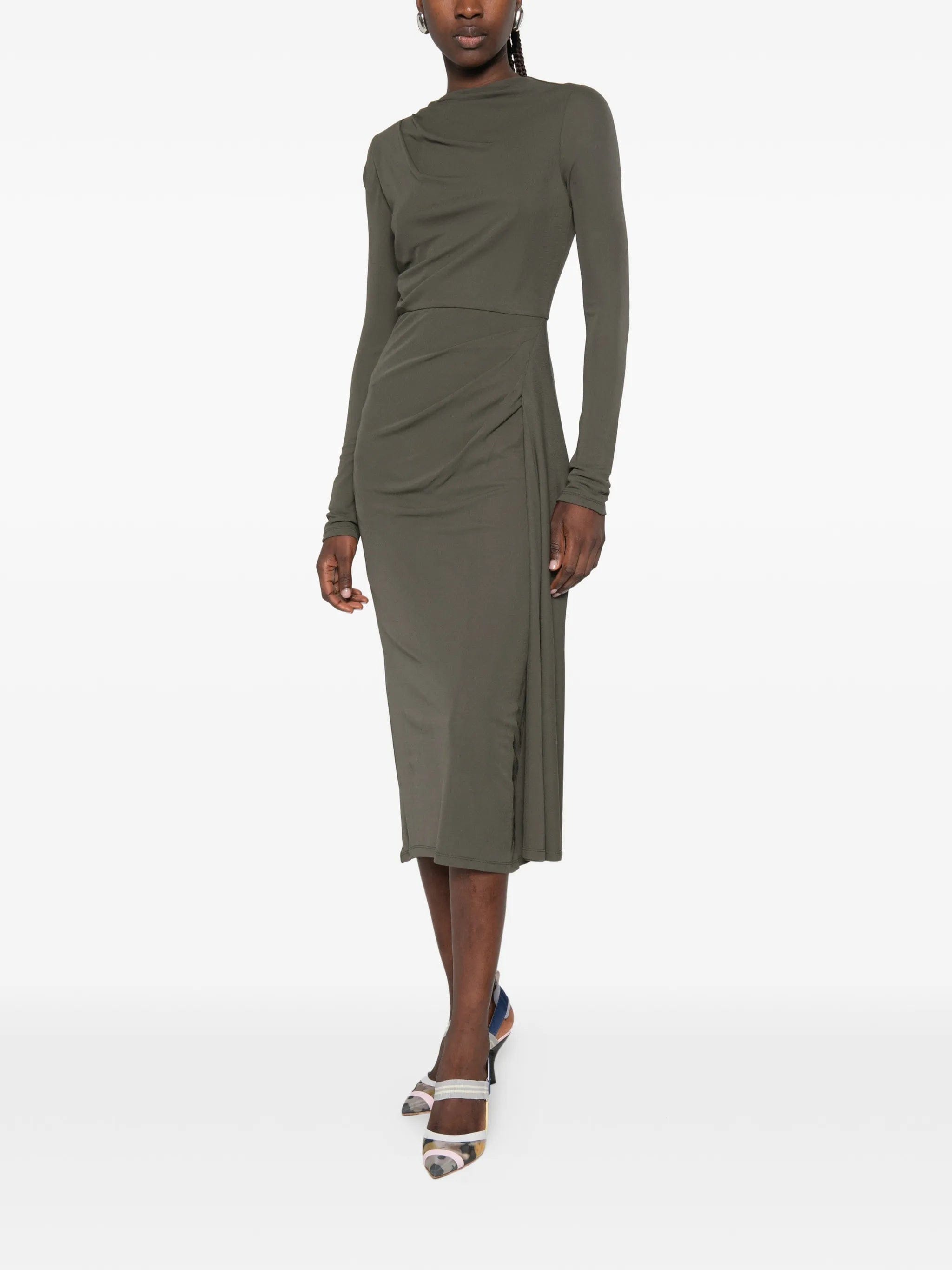 ERDEM midi long - sleeve dress
