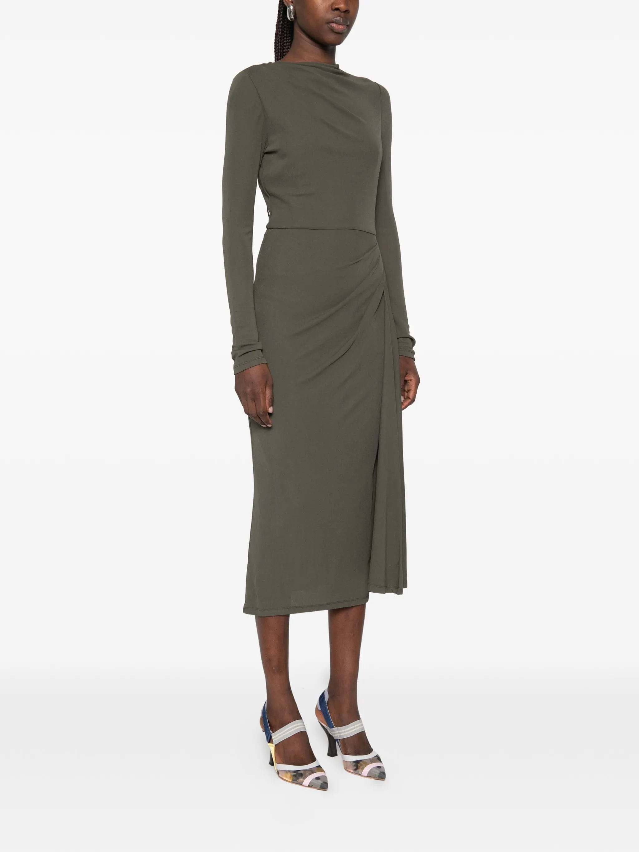 ERDEM midi long - sleeve dress