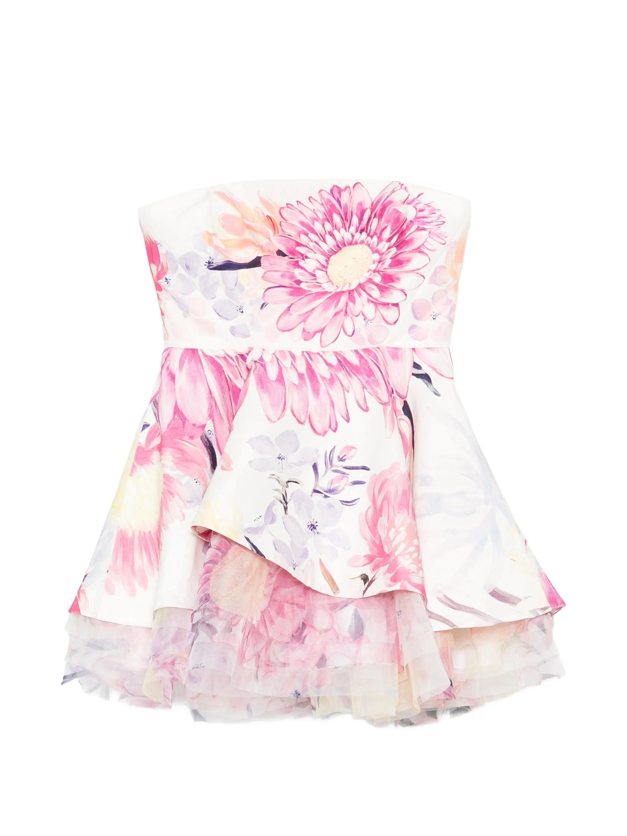 Aje Lydia ruffled floral - print mini dress