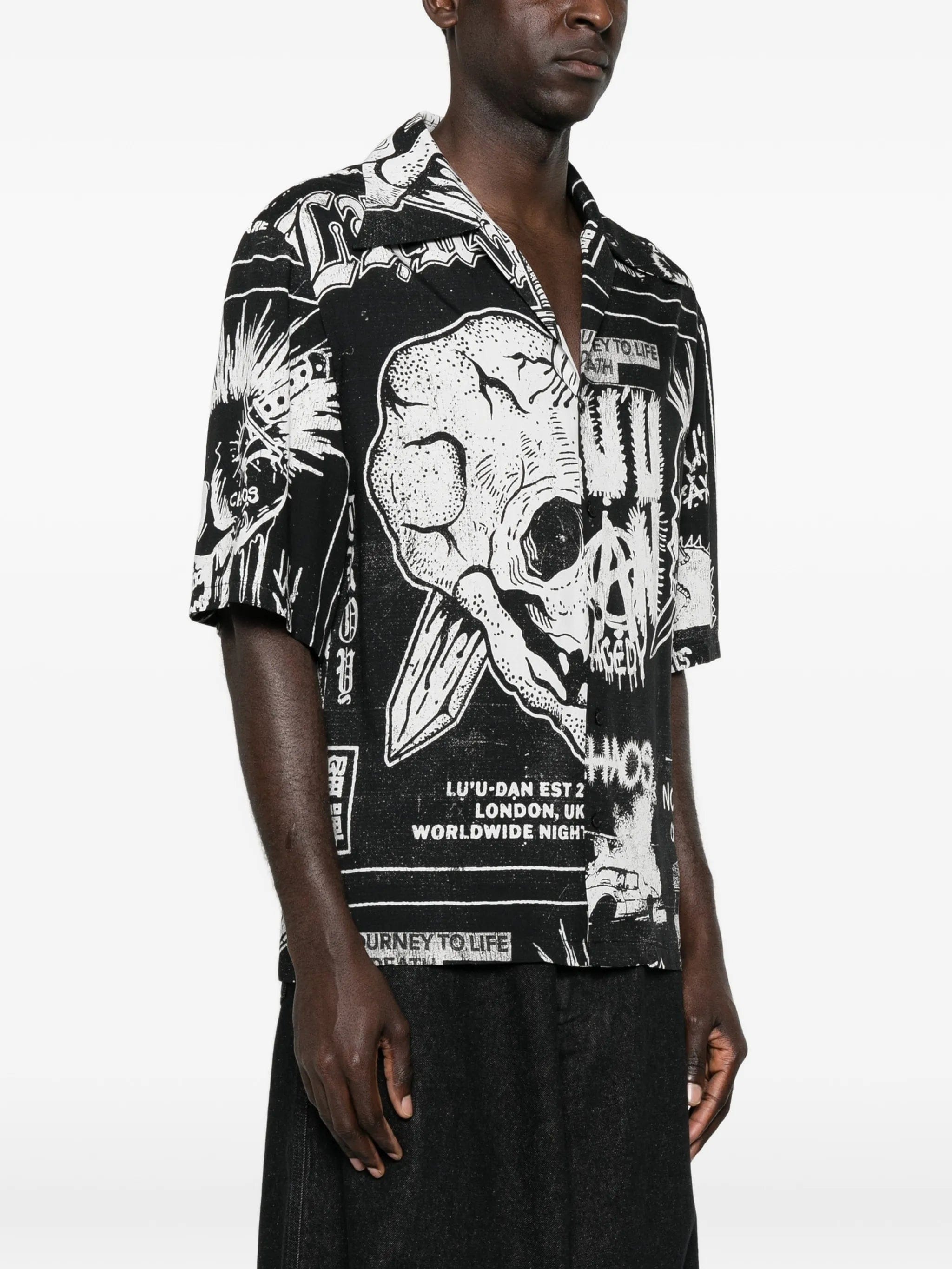 LỰU ĐẠN skull - print shirt