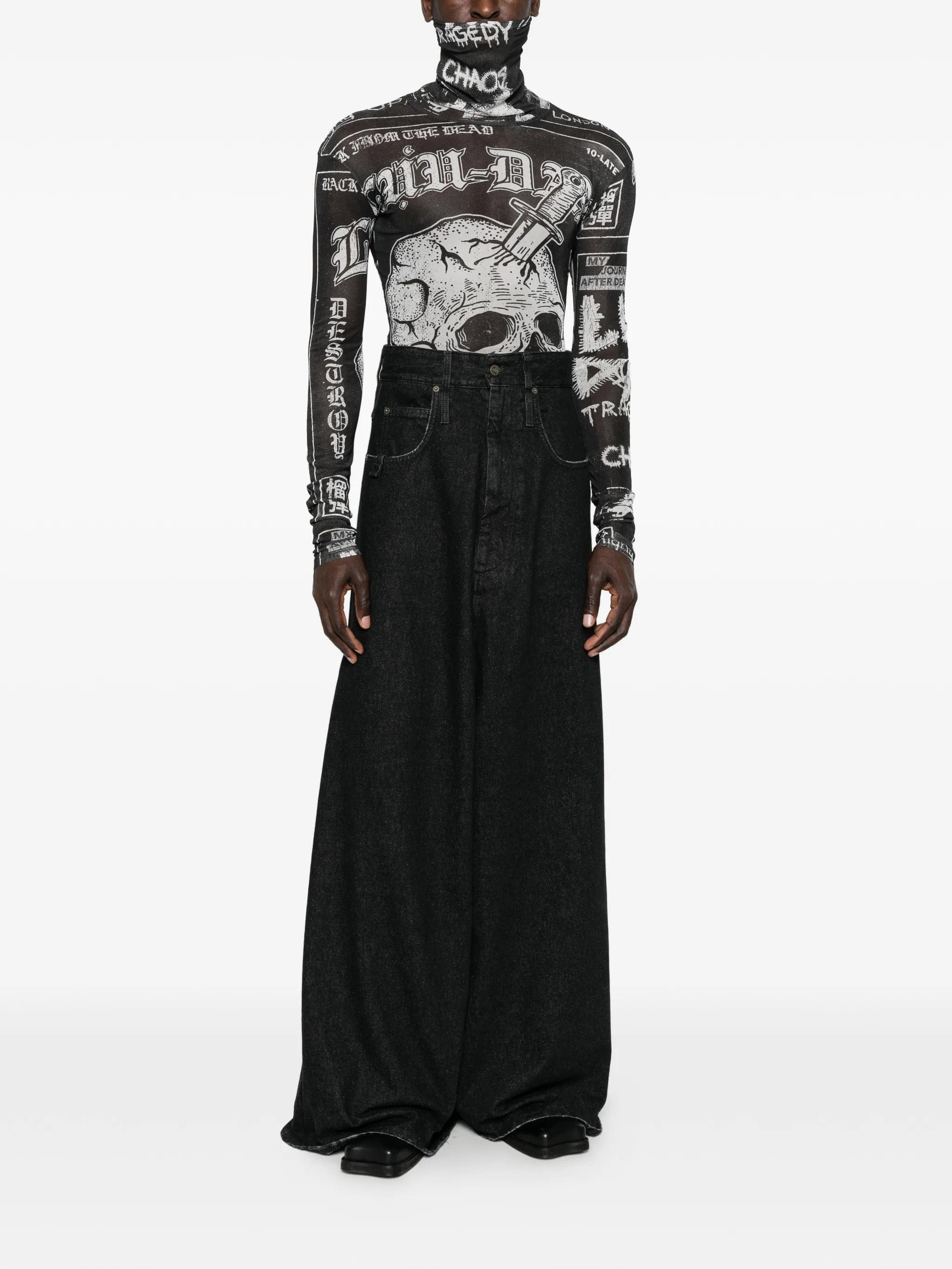 LỰU ĐẠN drop crotch wide leg jeans