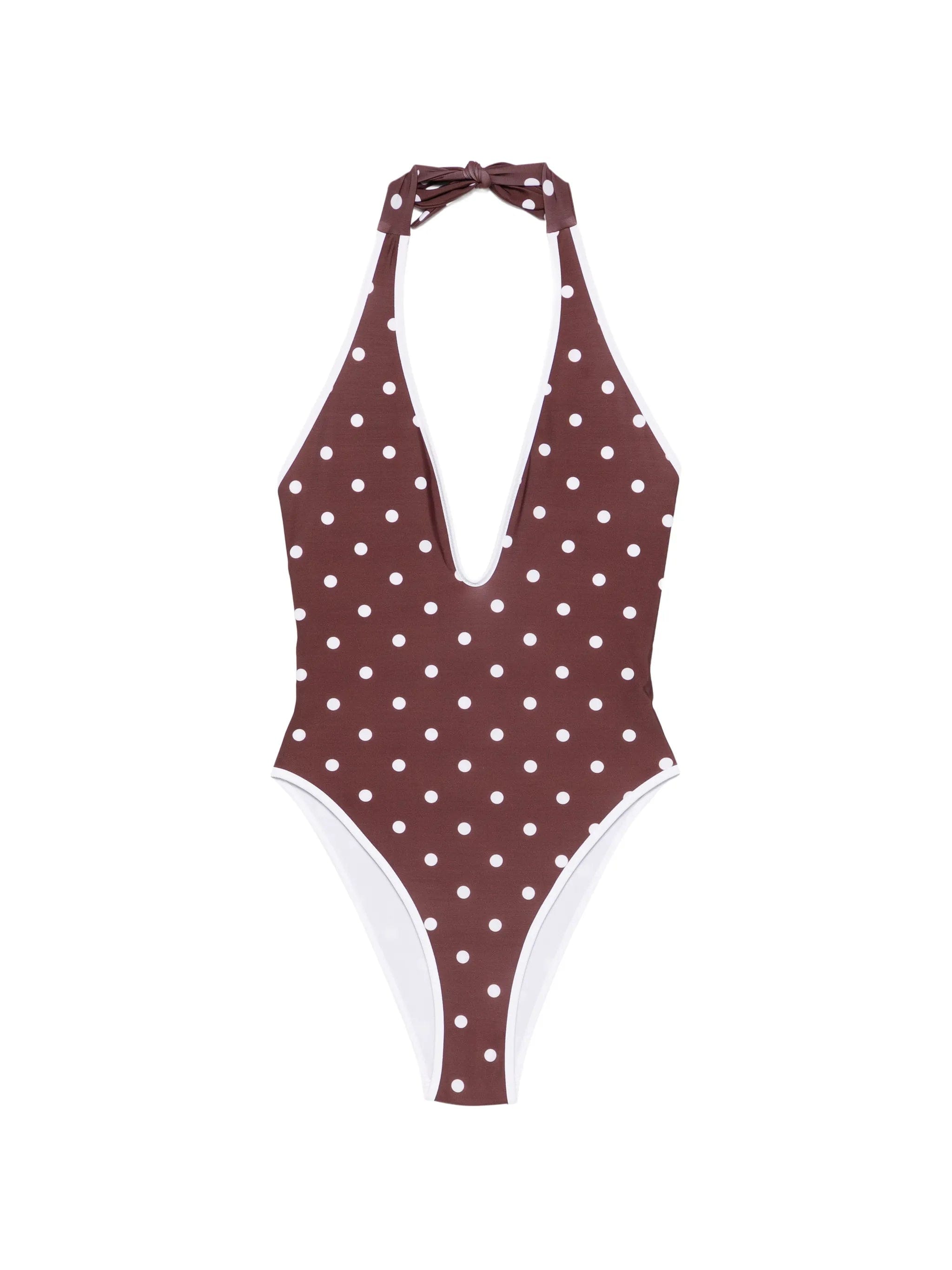 Rowen Rose V - neck polka dot swimsuit