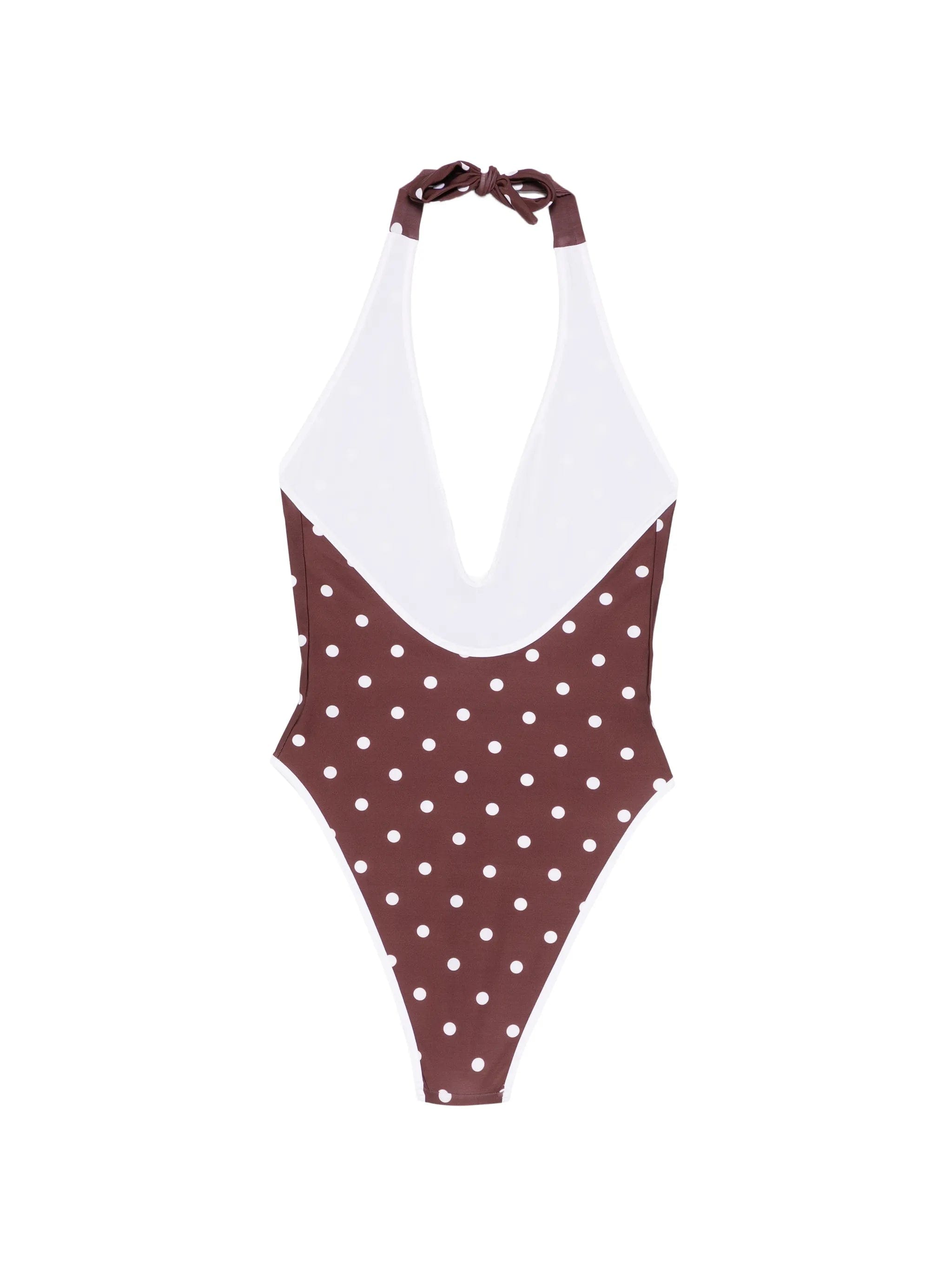 Rowen Rose V - neck polka dot swimsuit