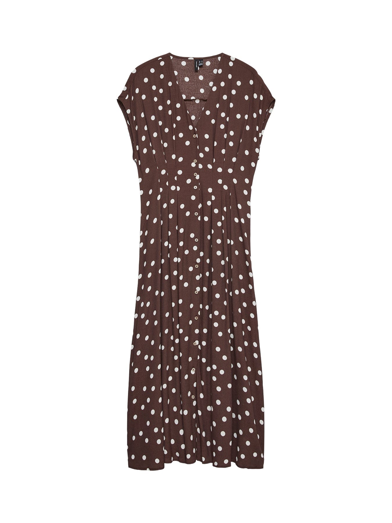 Vero Moda Elisa Pleated Midi Dress Brown