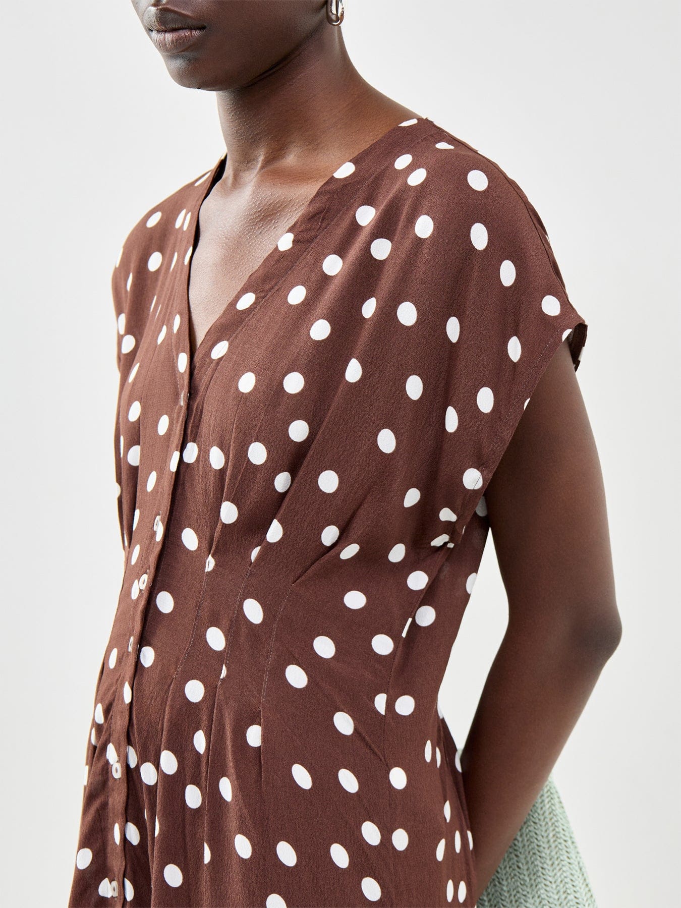 Vero Moda Elisa Pleated Midi Dress Brown