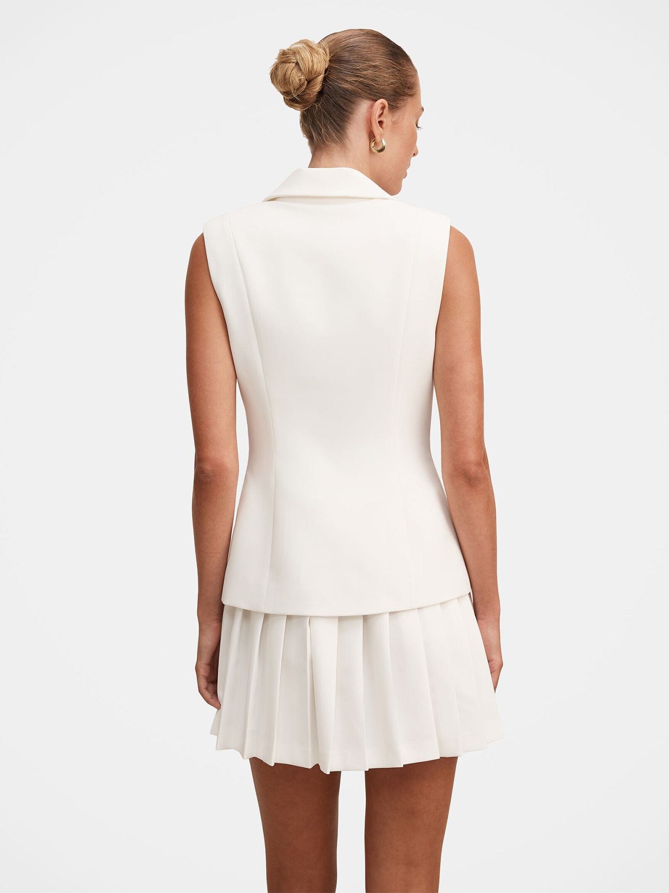 Forever New Lucy Sleeveless Blazer Mini Dress White