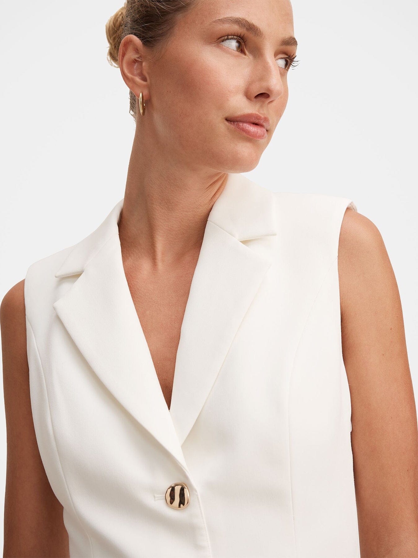 Forever New Lucy Sleeveless Blazer Mini Dress White