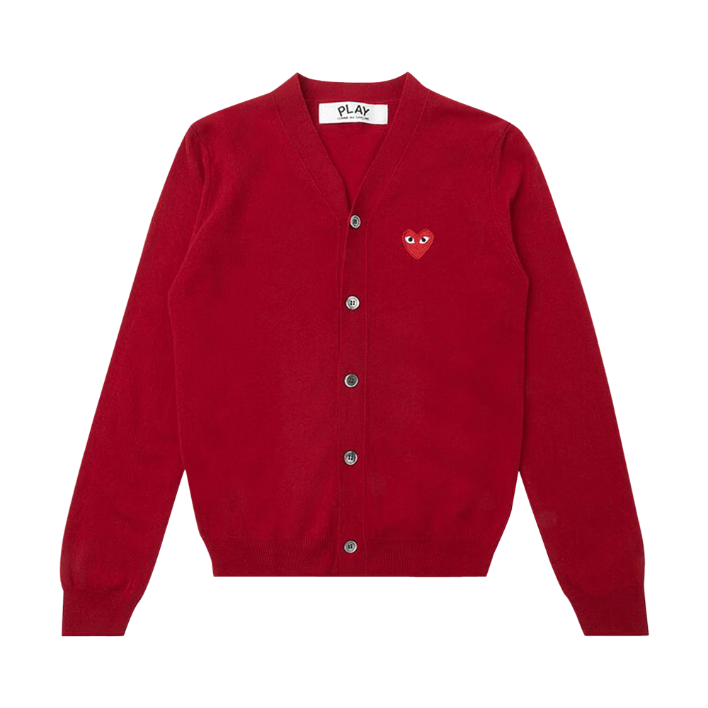 Comme des Garçons PLAY Knit Cardigan Red Heart Red