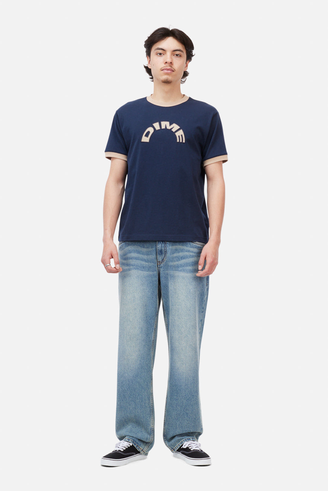 Dime MTL Arch Ringer T - Shirt – Navy