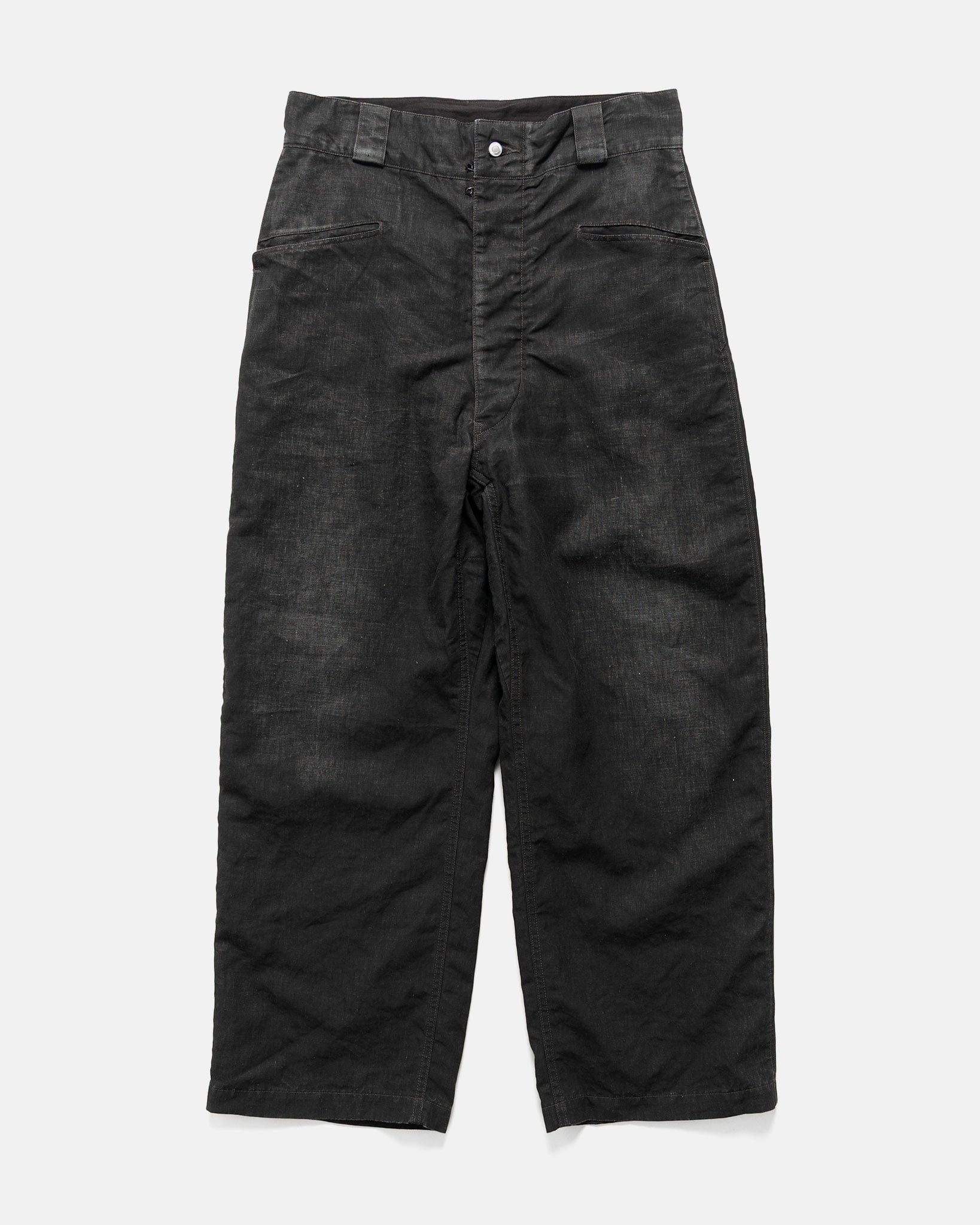 A.presse Vintage Black Linen Trousers Black