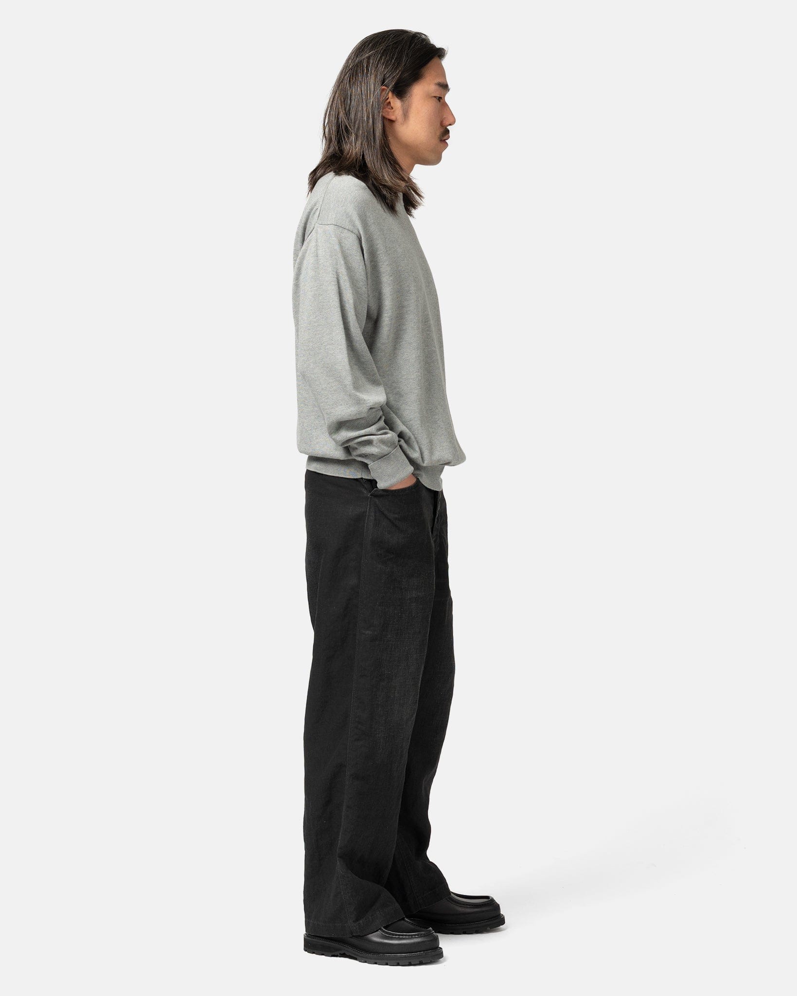 A.presse Vintage Black Linen Trousers Black