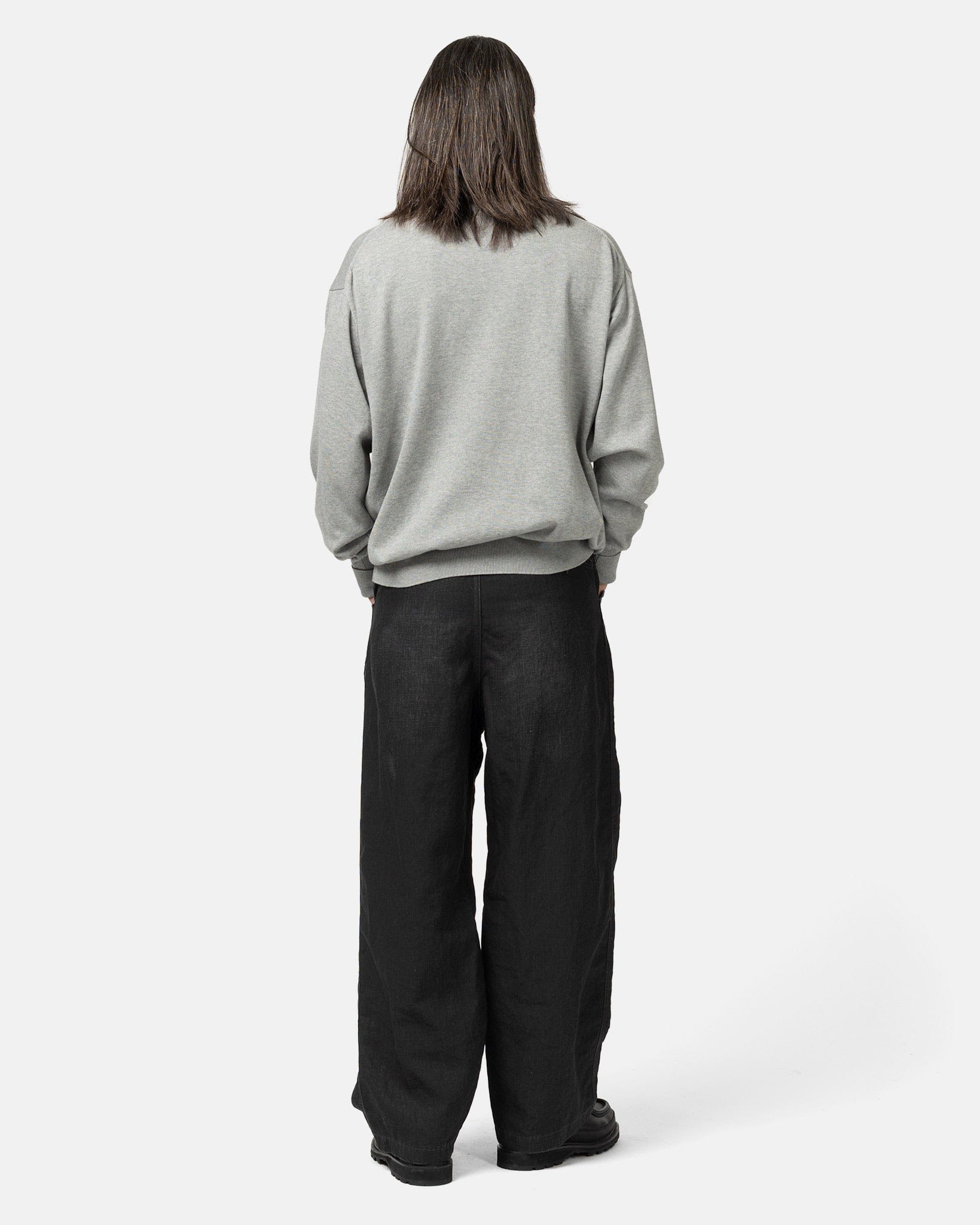 A.presse Vintage Black Linen Trousers Black