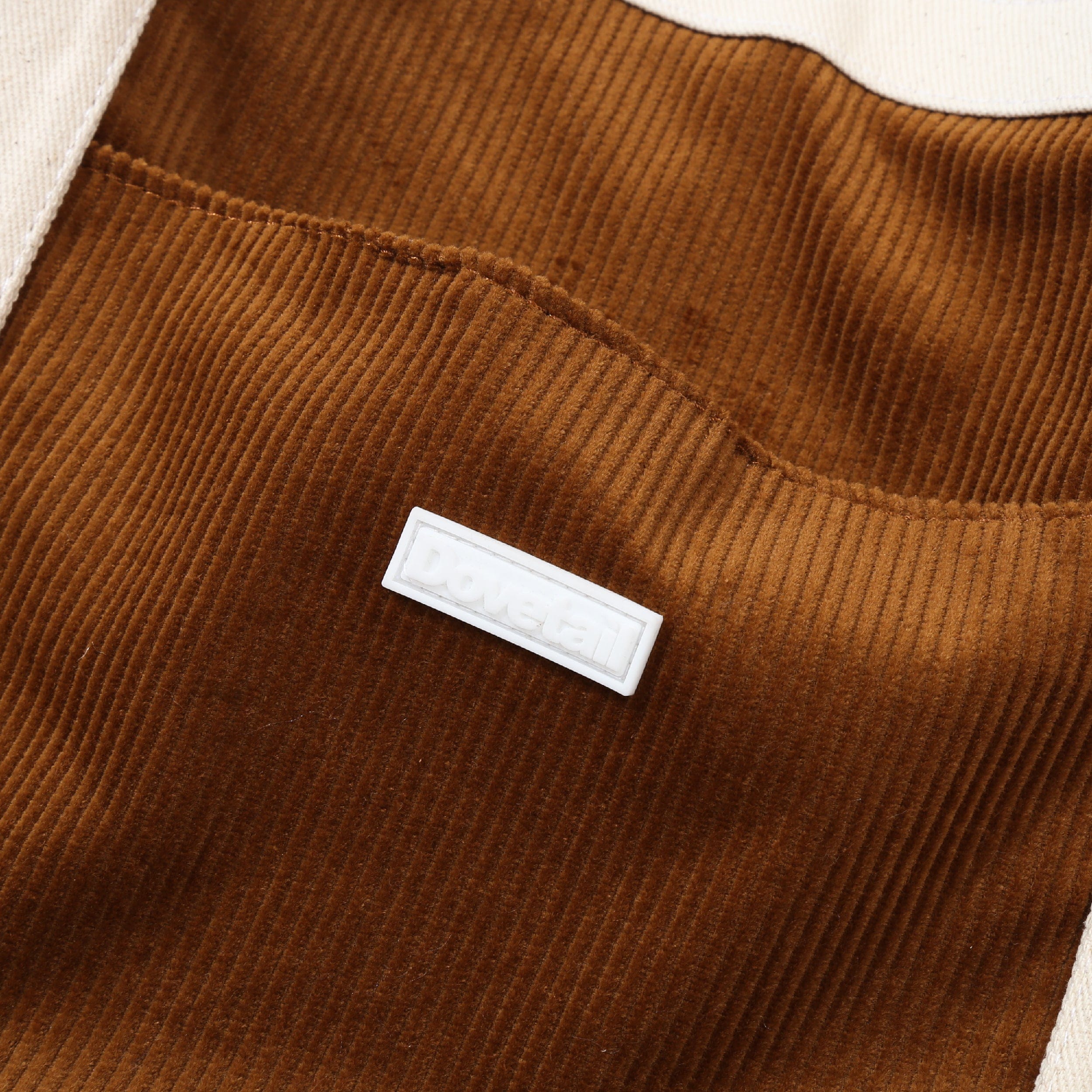 Dovetail Haven Cord Totebag - Brown/White