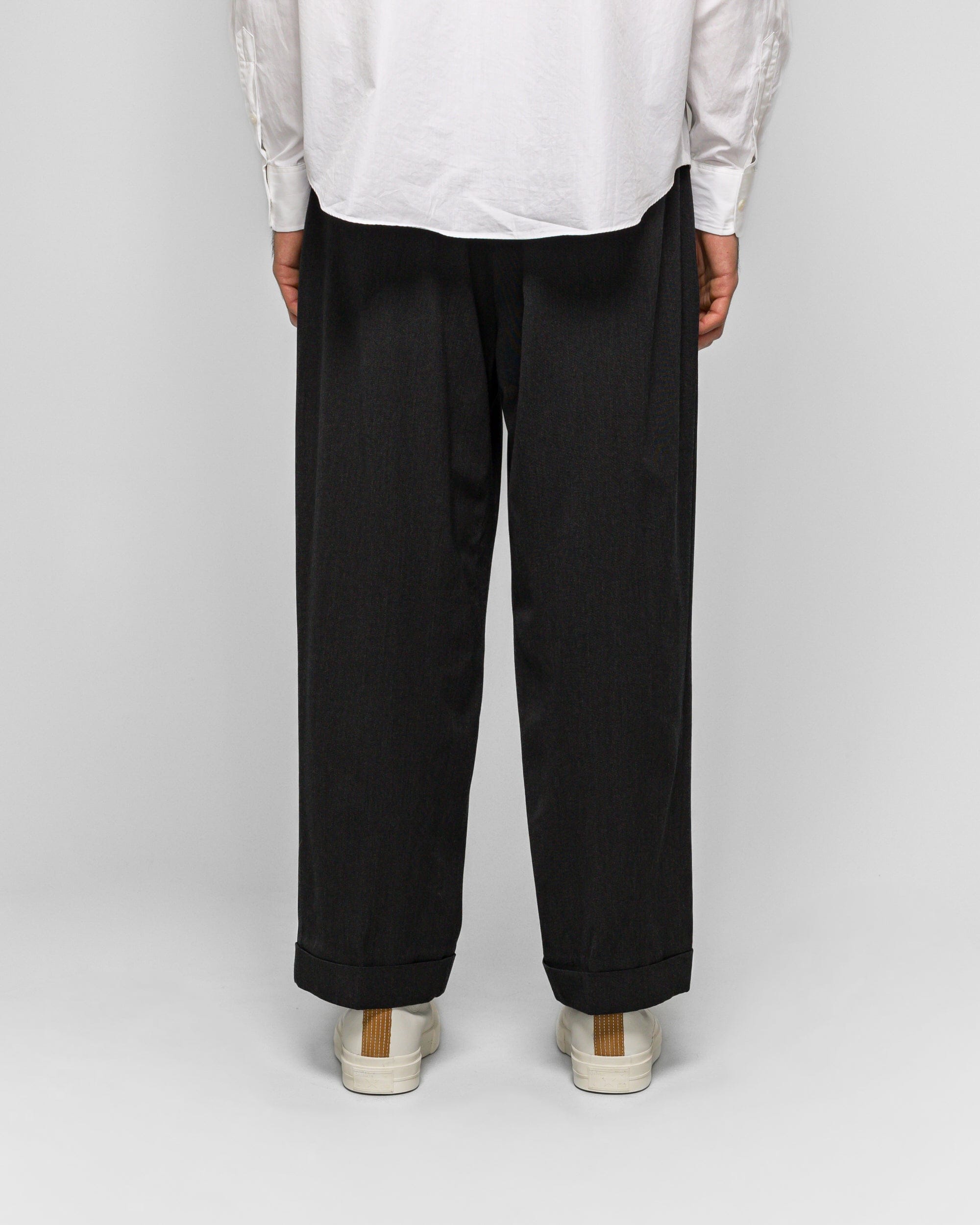 A.presse Wool Wide Tapered Trousers - Charcoal