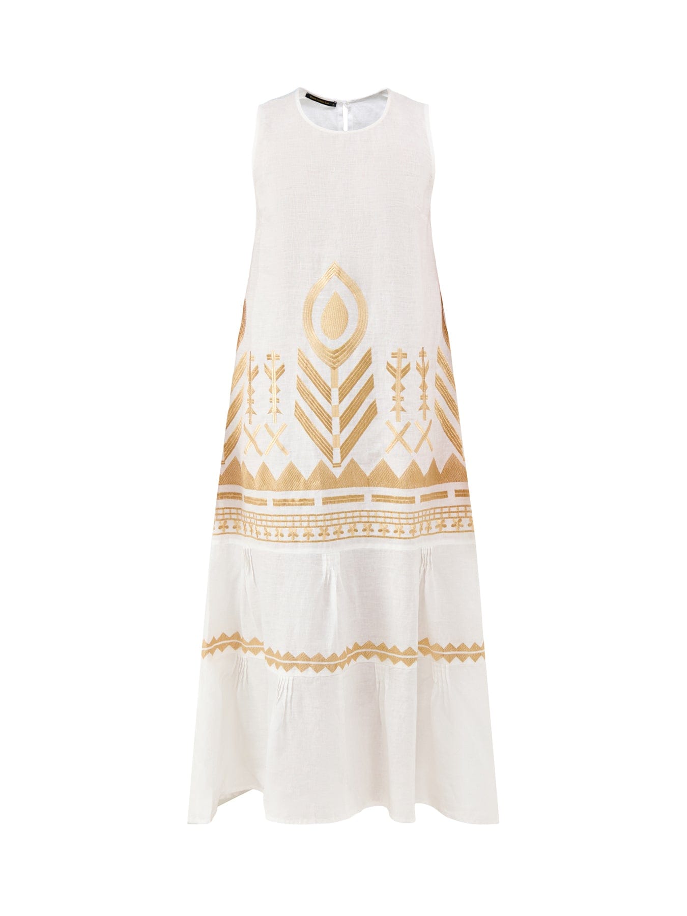 Kori Feather Sleeveless Maxi Dress White