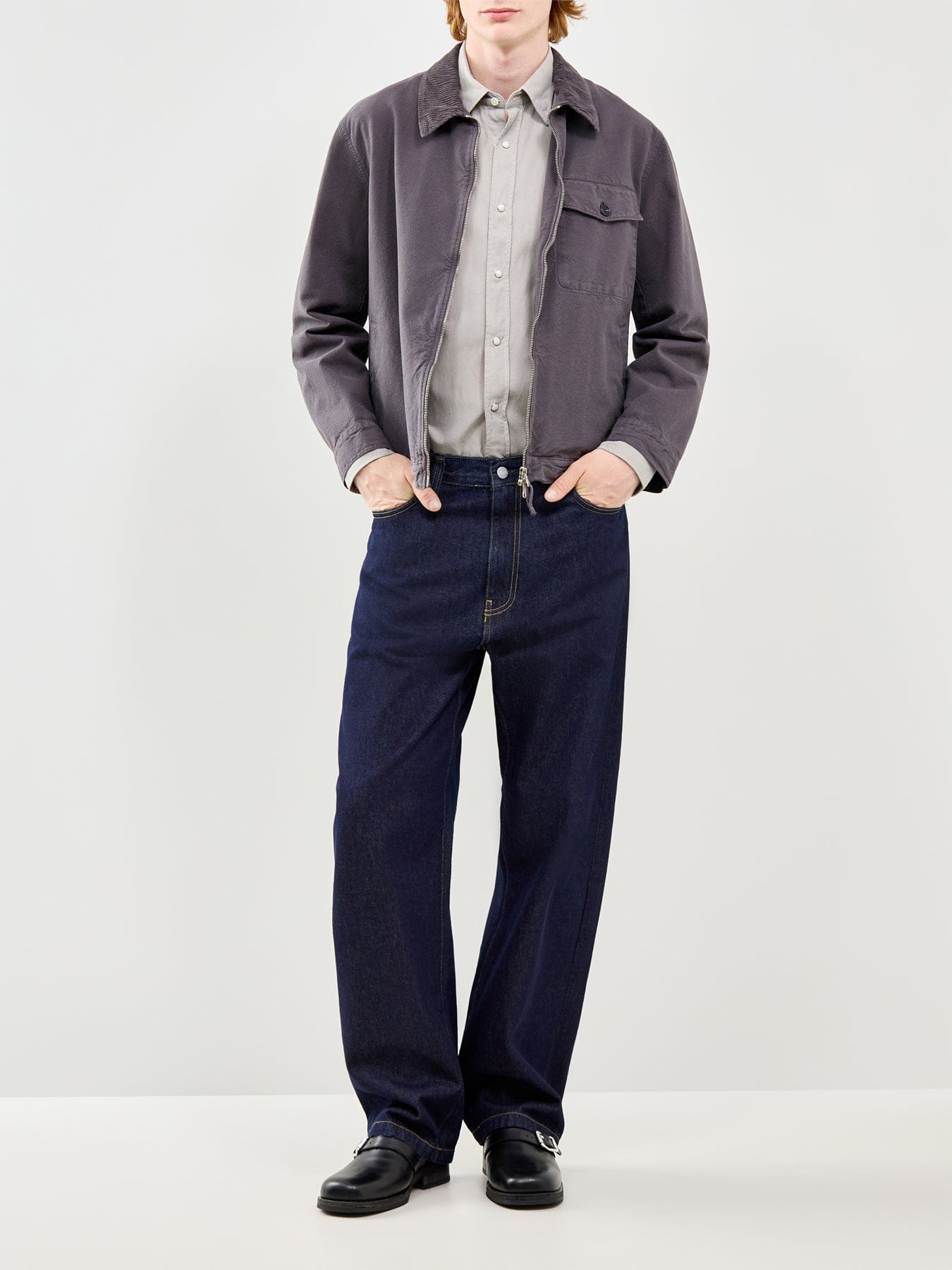 Hartford Long Sleeve Pattern Shirt Grey