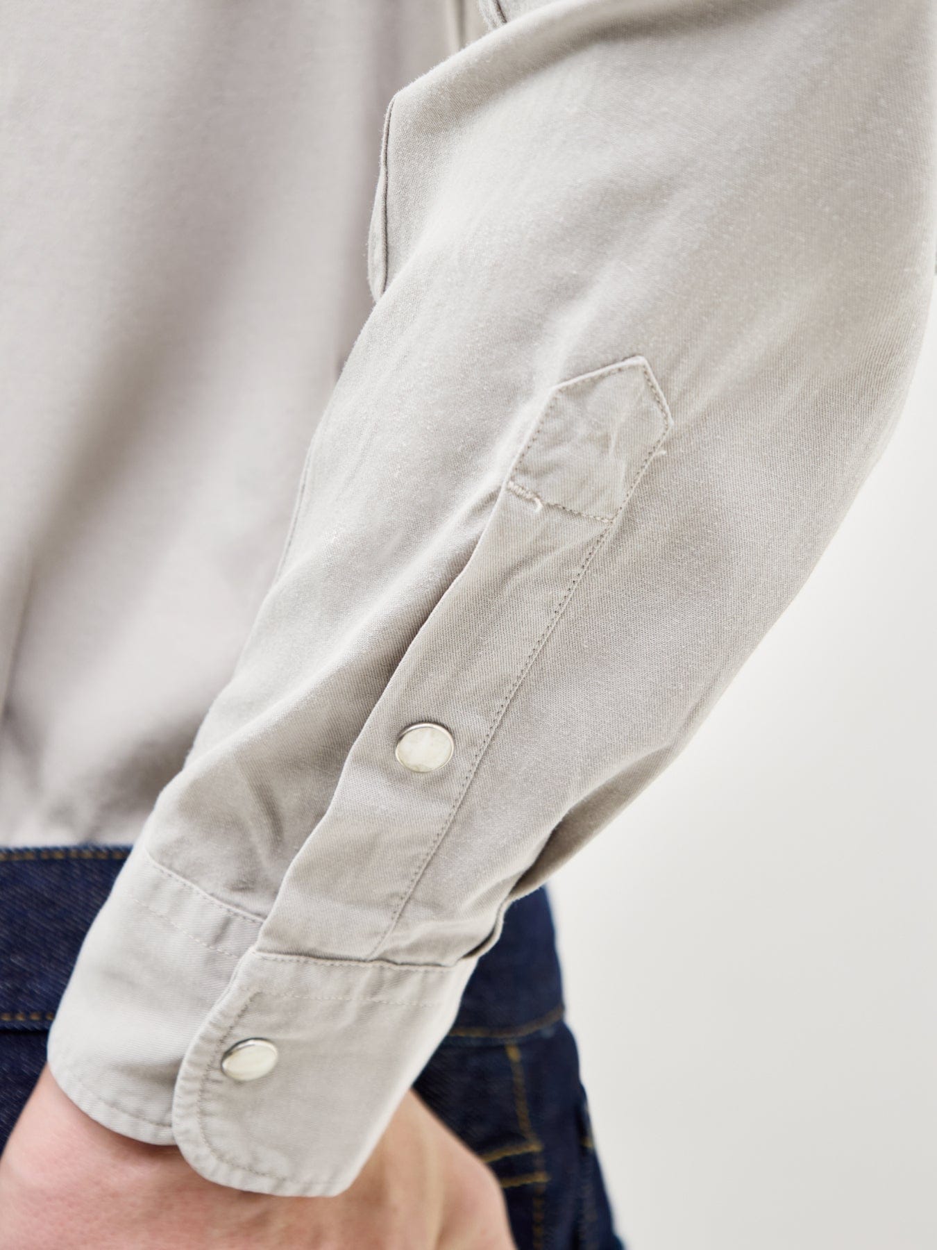 Hartford Long Sleeve Pattern Shirt Grey
