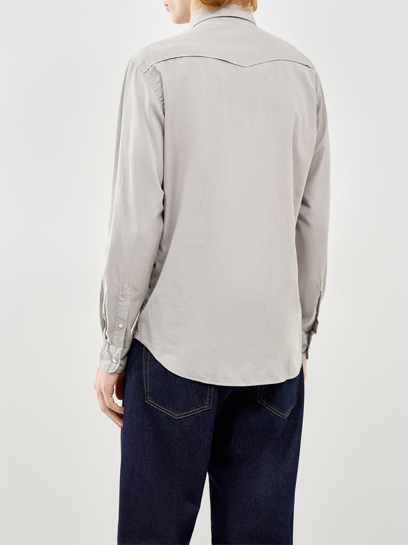 Hartford Long Sleeve Pattern Shirt Grey