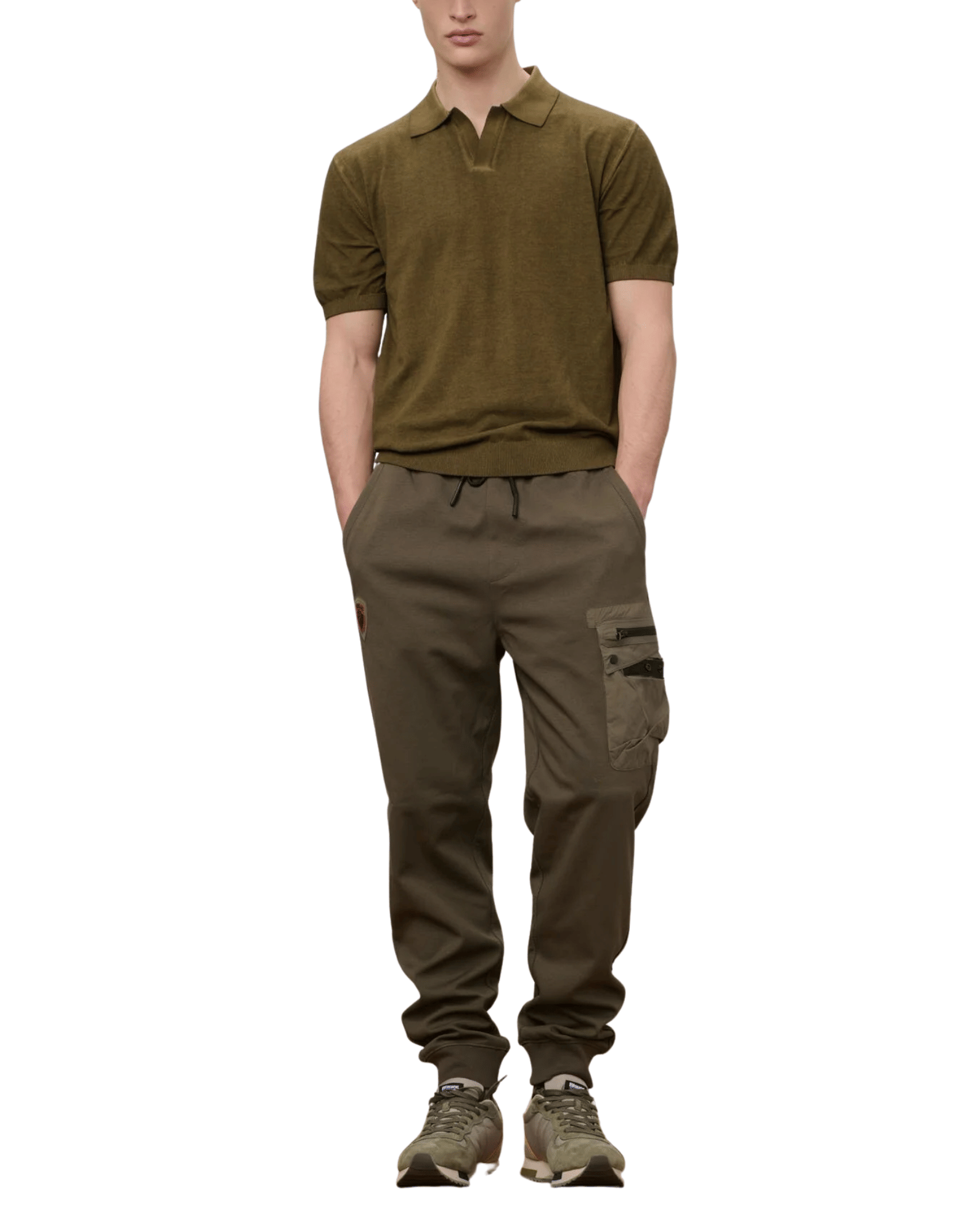 Polo Green Esmond Shaded Open - Neck Polo Shirt