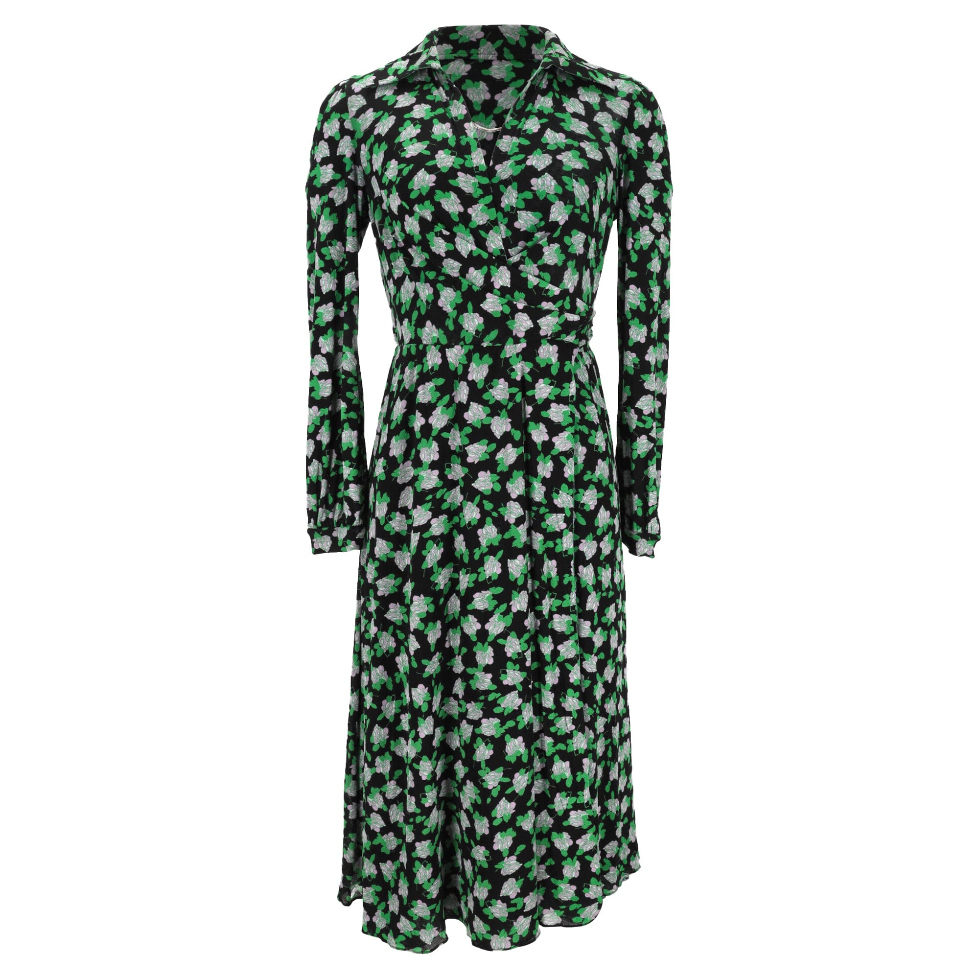 REVERSIBLE DVF Floral - Print Reversible Midi Wrap Dress in Multicolor Viscose