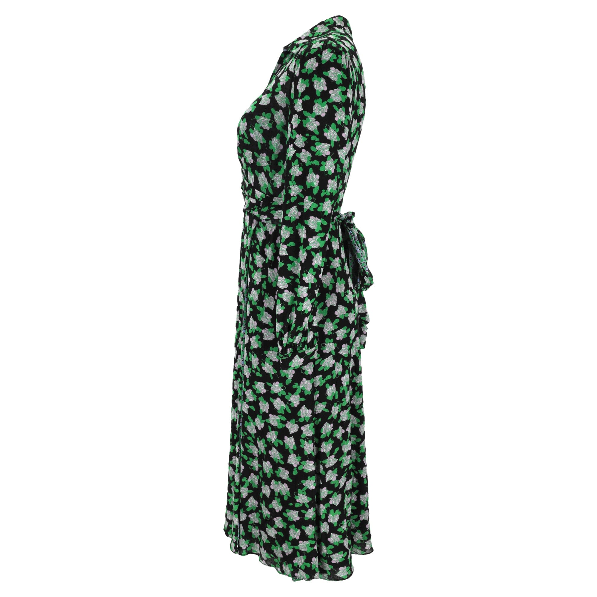 REVERSIBLE DVF Floral - Print Reversible Midi Wrap Dress in Multicolor Viscose