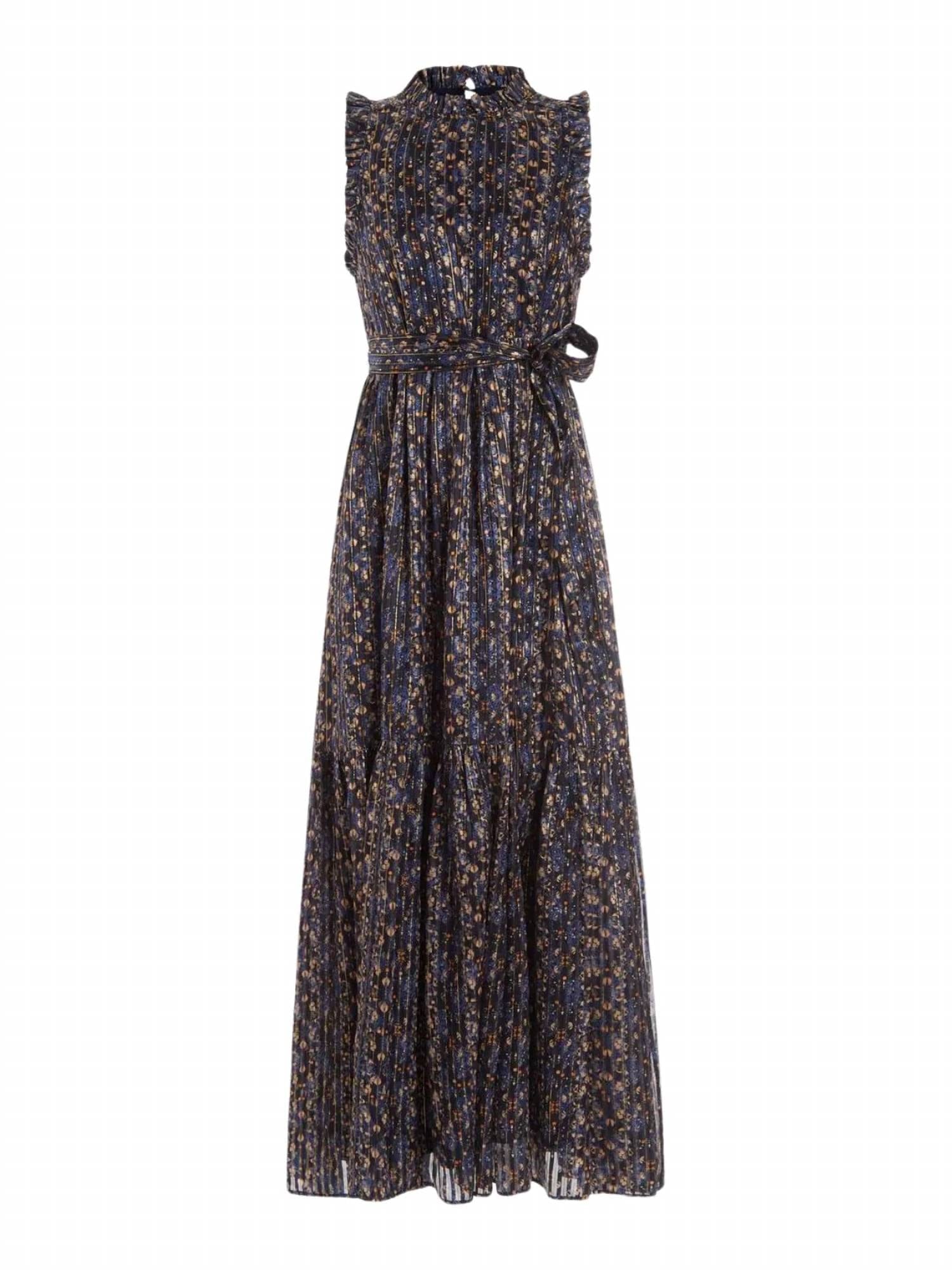 Alice Maxi Dress In Metallic Black Floral