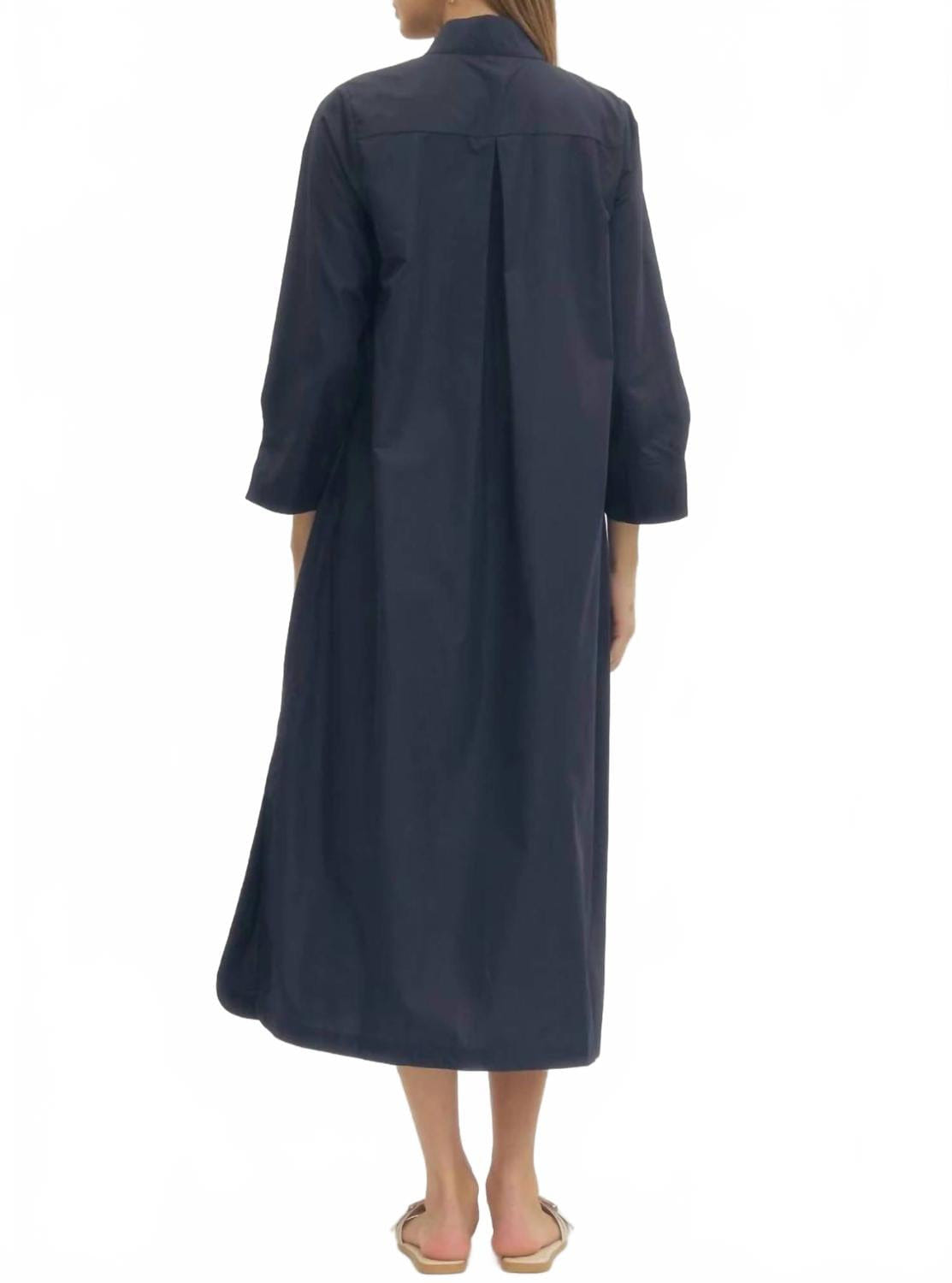 Blue Mercer Shirt Midi Dress In Blue
