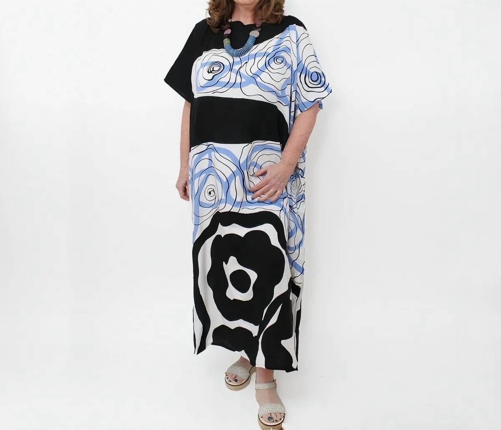 Blue Dahlia Kaftan Dress In Blue