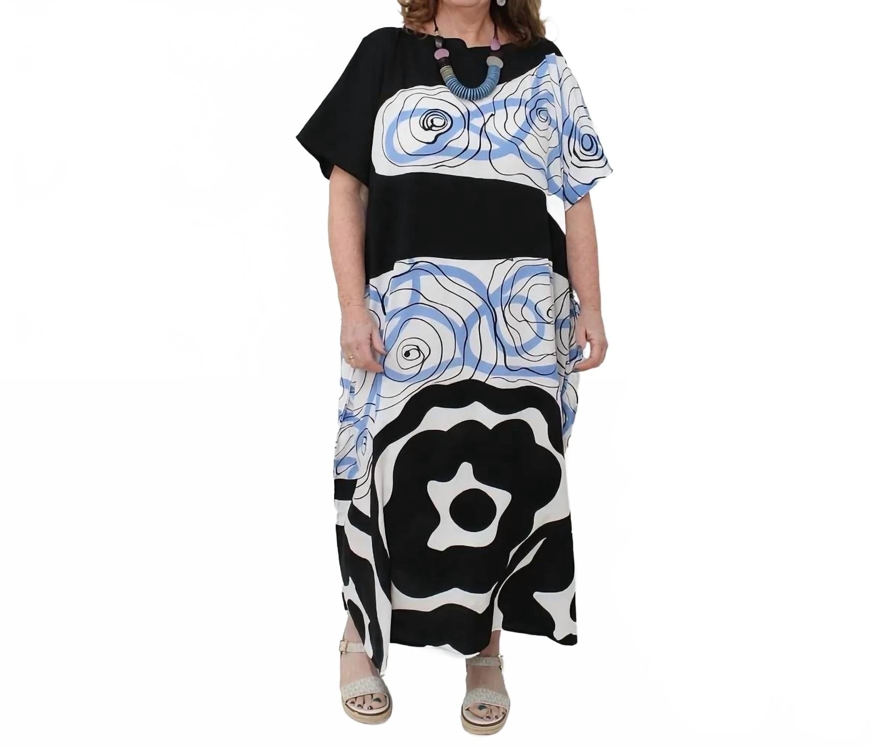 Blue Dahlia Kaftan Dress In Blue