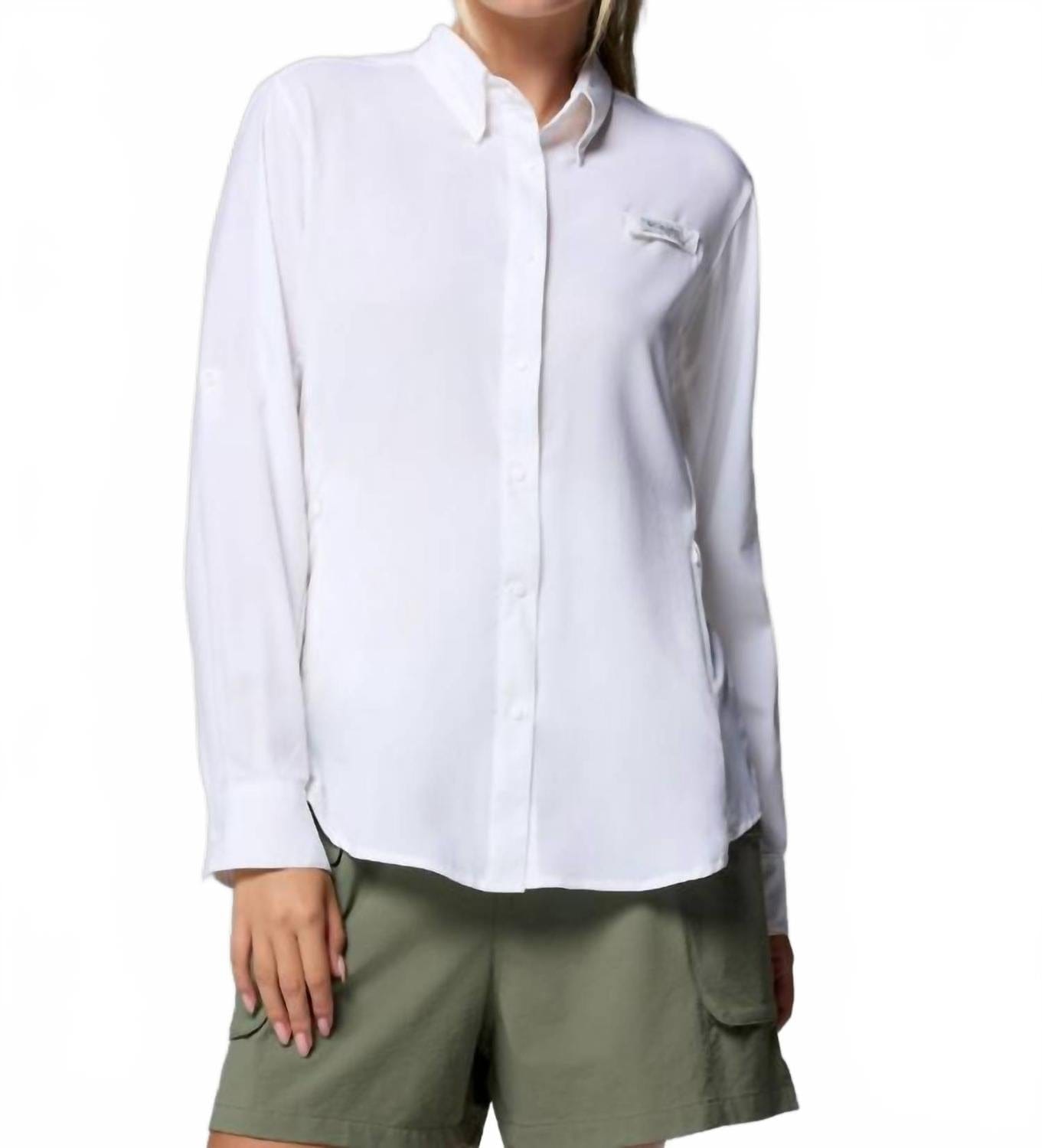 WHITE* Pfg Tamiami Ii Long Sleeve Shirt In White