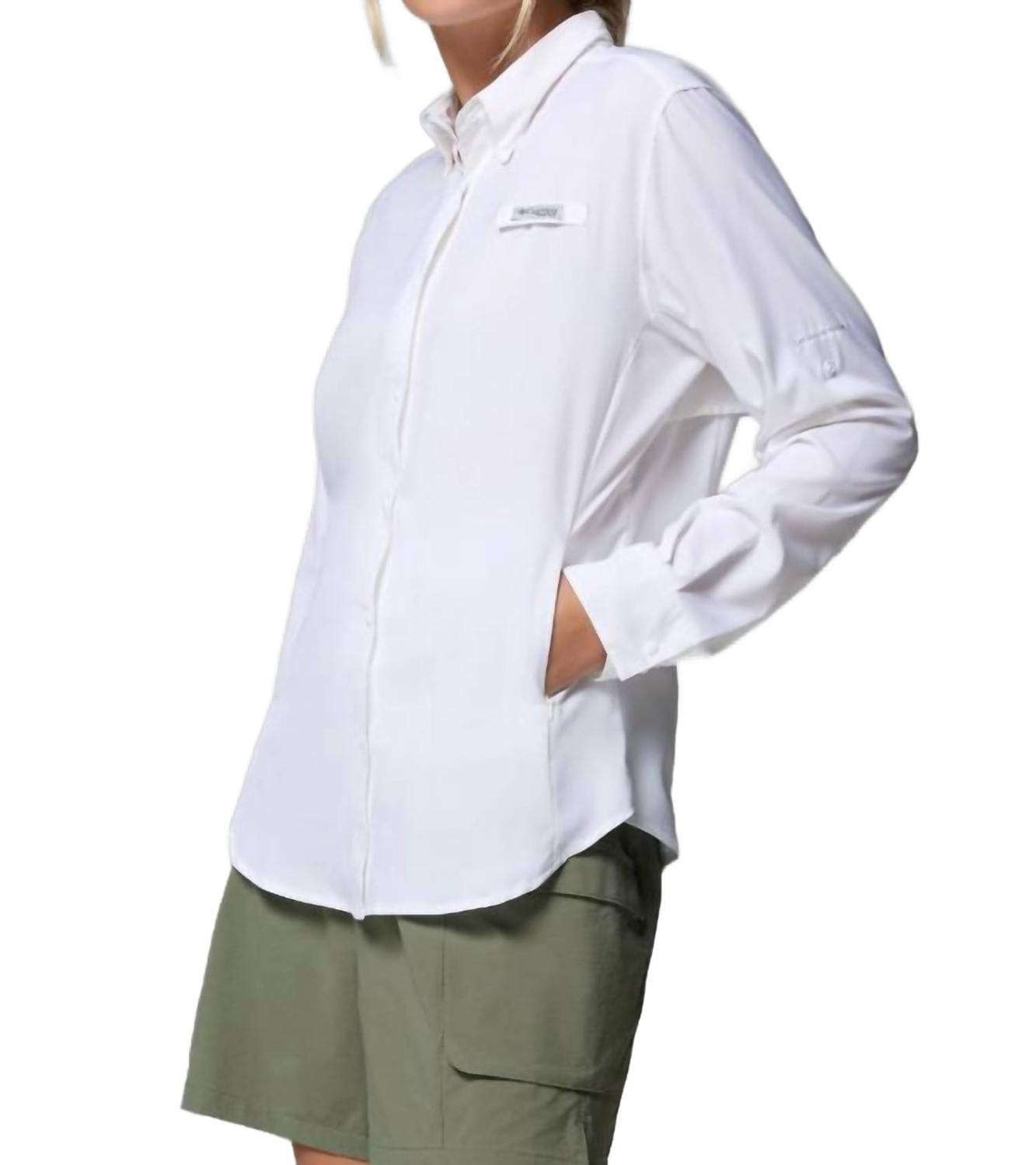WHITE* Pfg Tamiami Ii Long Sleeve Shirt In White