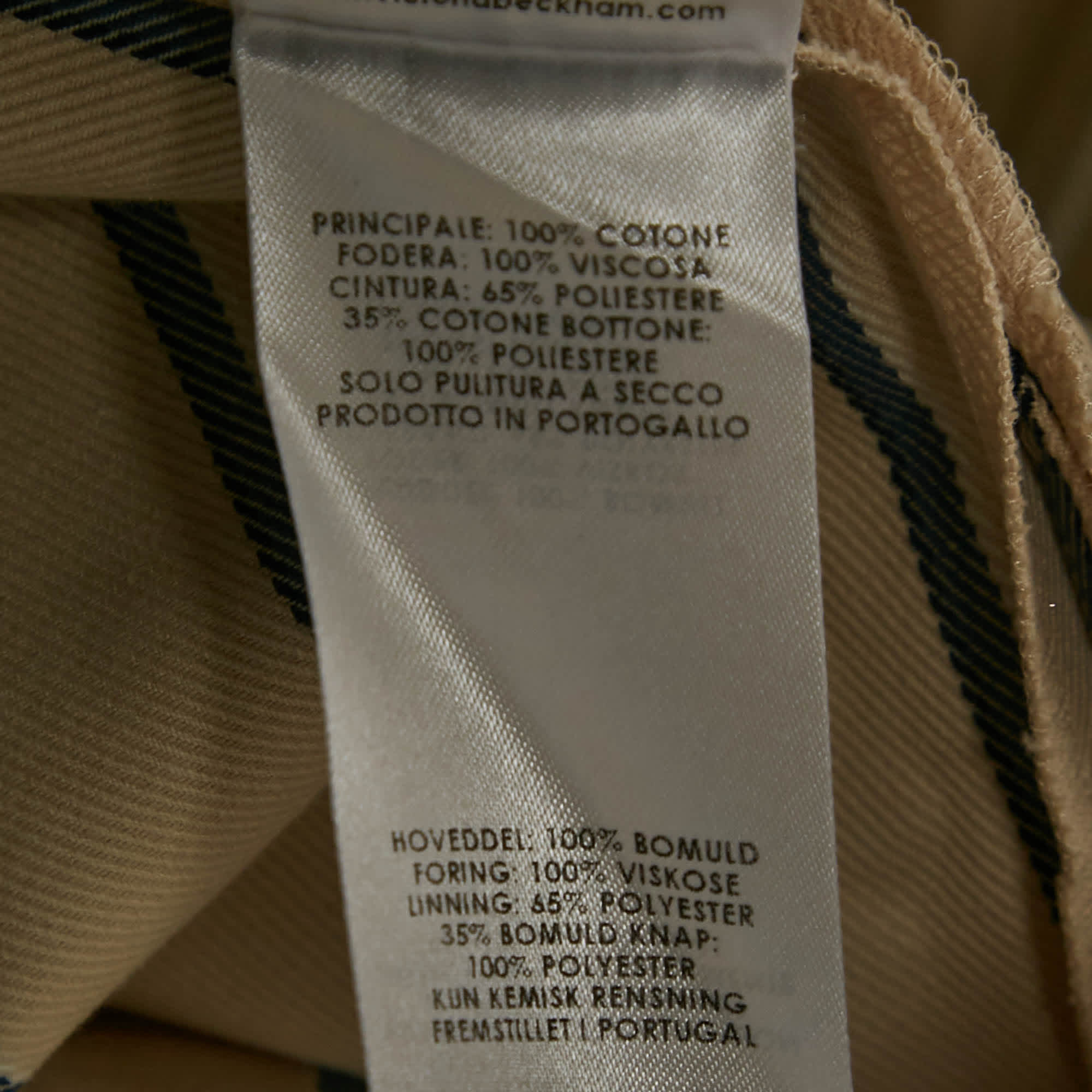 GABARDINE Beige Stripe Gabardine Cotton Trousers