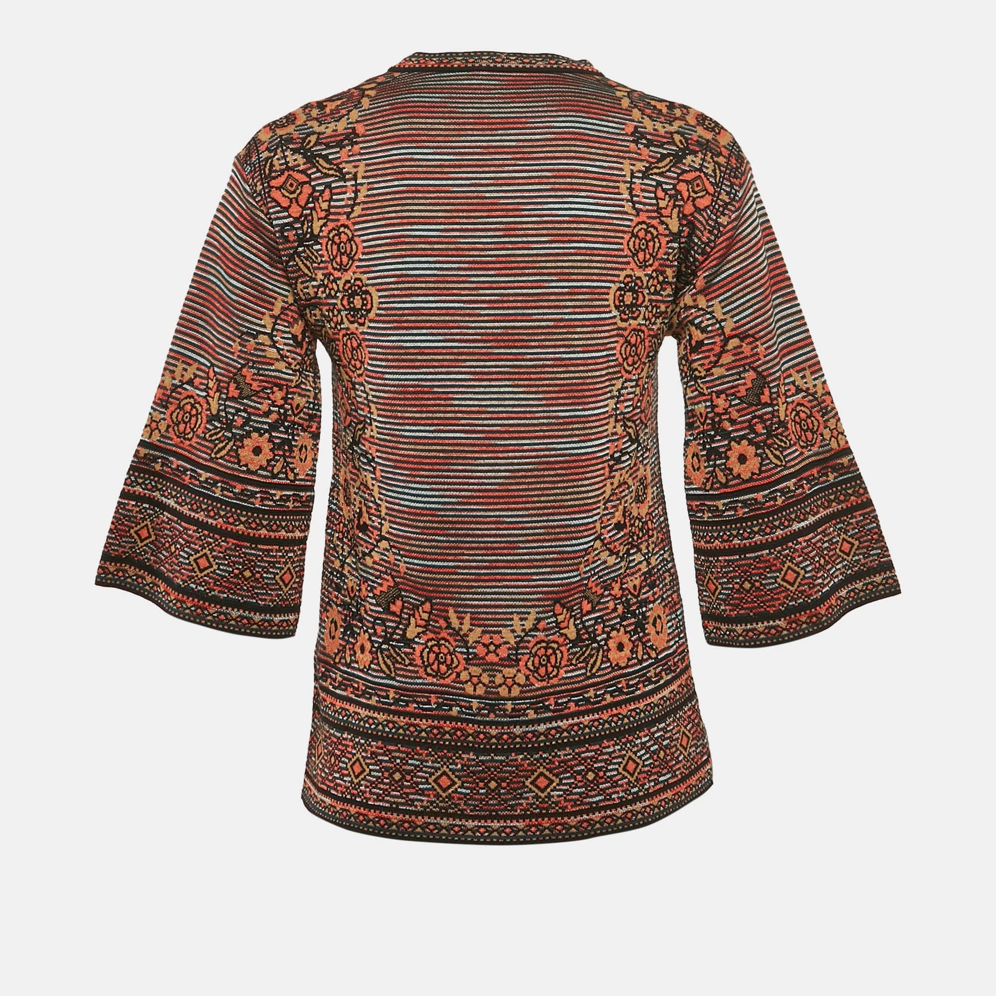 M Missoni Multicolor Patterned Knit Sweater Top
