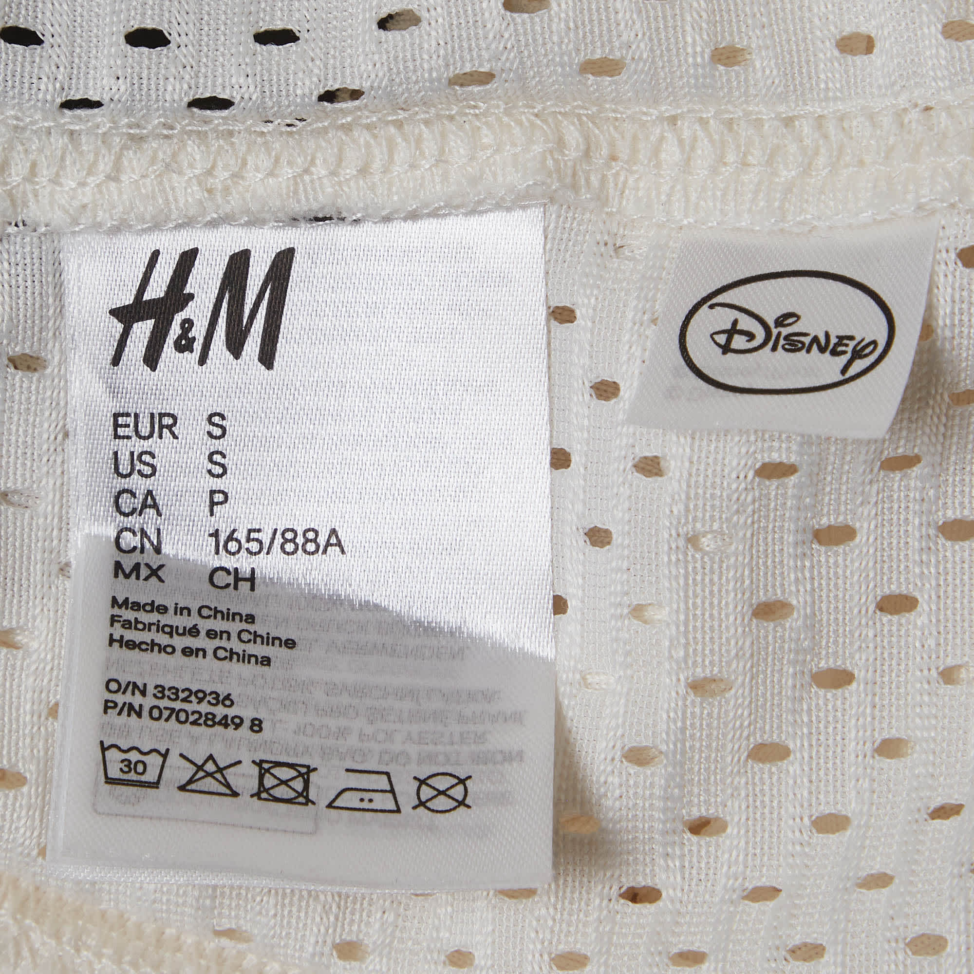 MICKEY MOUSE Moschino x H&m White Mickey Mouse Graphic Jersey Mesh Oversized Top